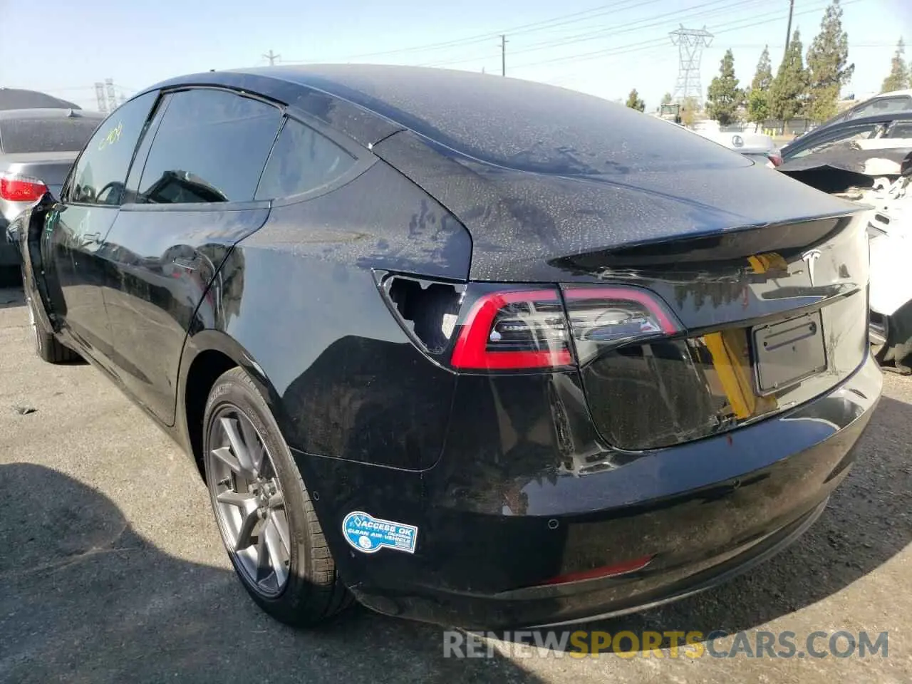 3 fotografías del automóvil dañado 5YJ3E1EA3MF022507 TESLA MODEL 3 2021