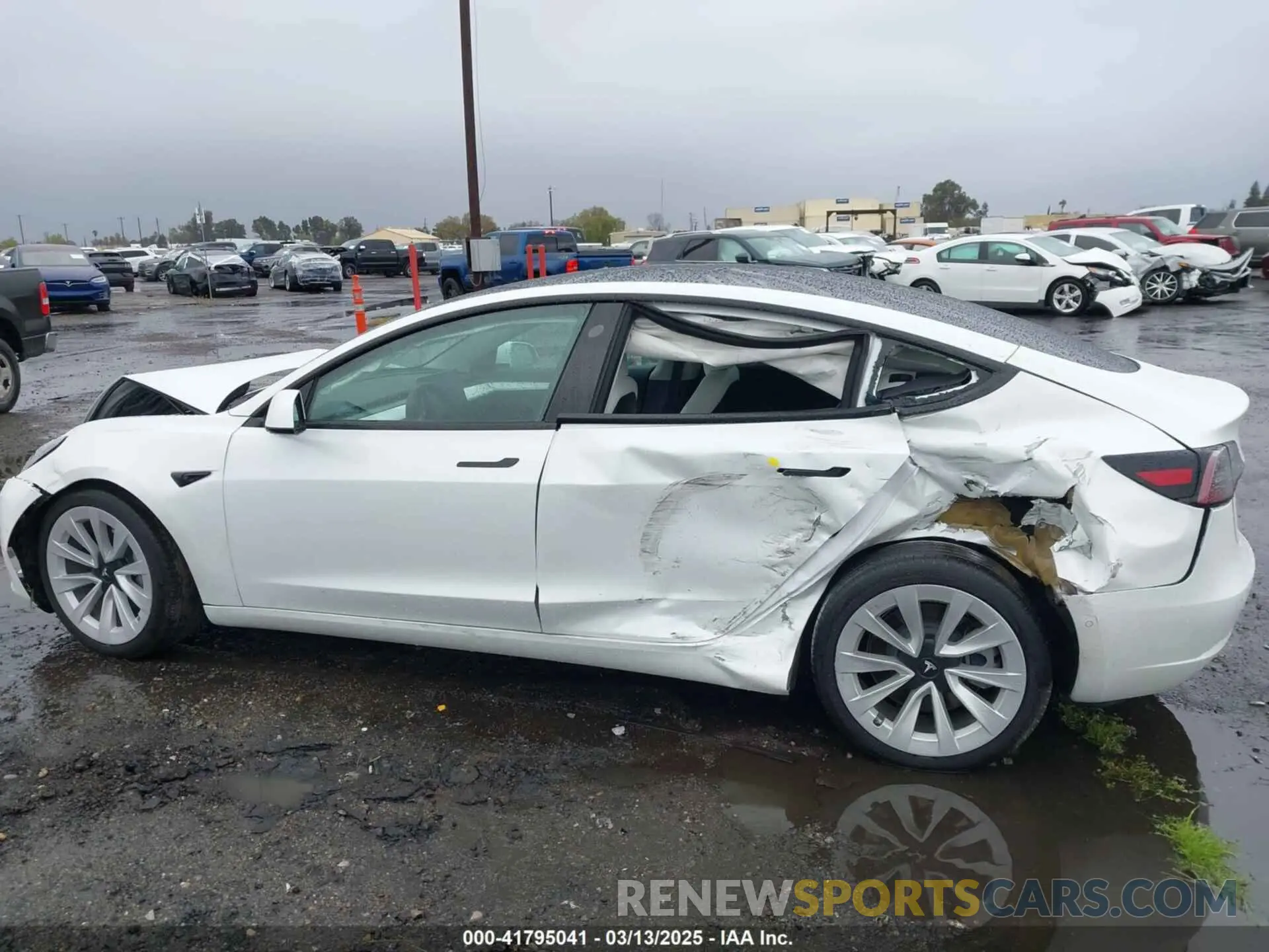 14 fotografías del automóvil dañado 5YJ3E1EA3MF032180 TESLA MODEL 3 2021
