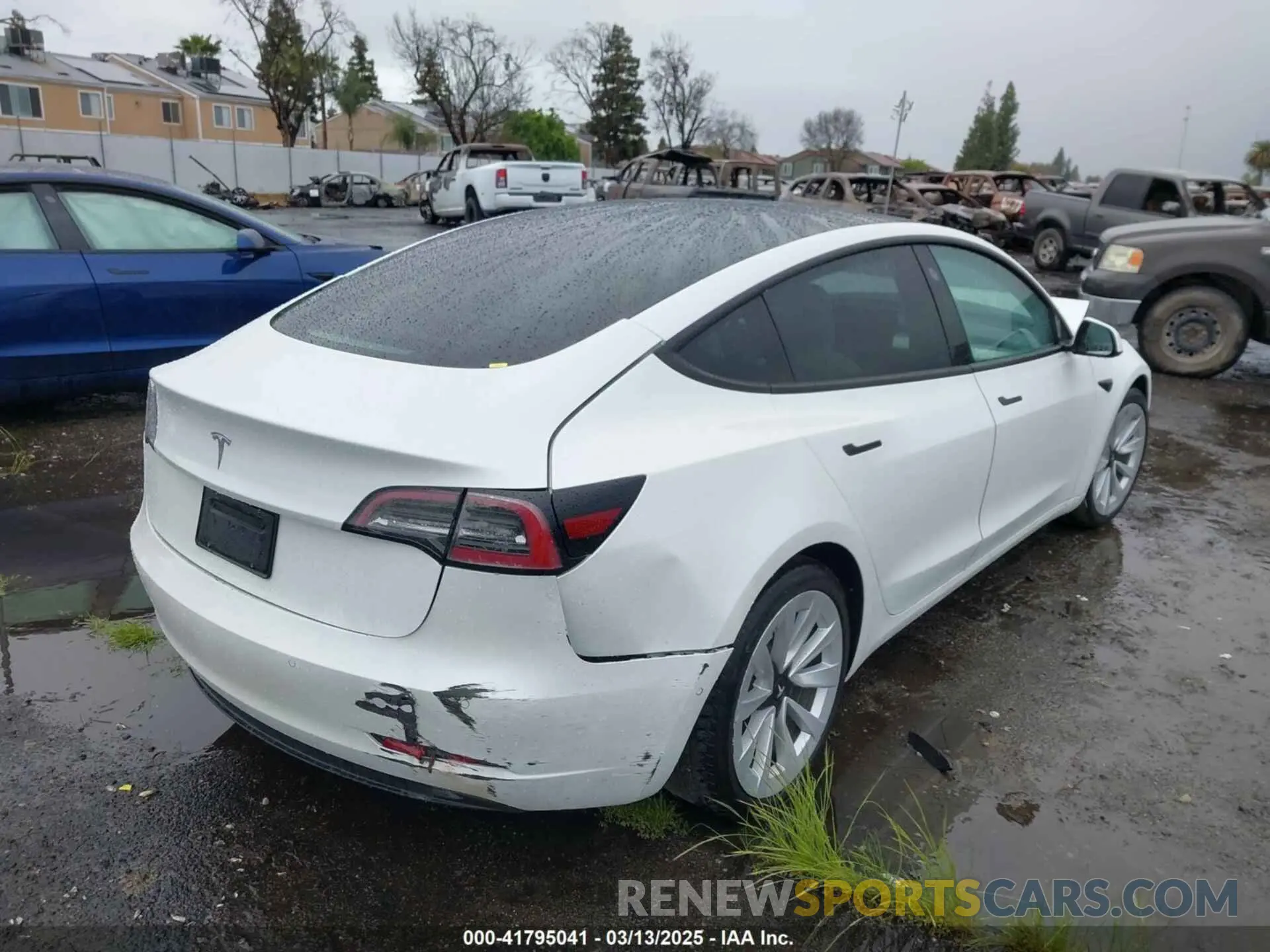 4 fotografías del automóvil dañado 5YJ3E1EA3MF032180 TESLA MODEL 3 2021