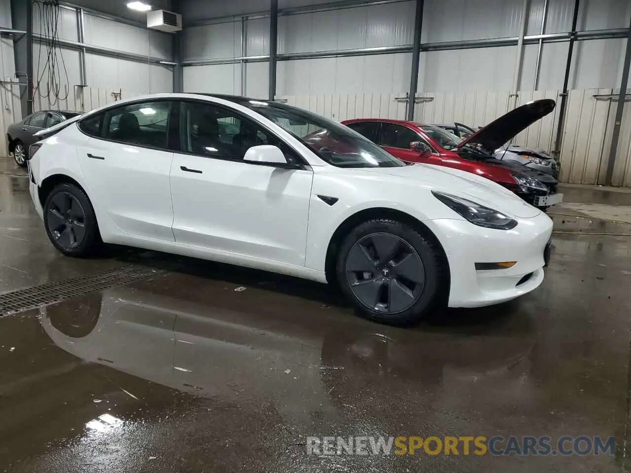 4 fotografías del automóvil dañado 5YJ3E1EA3MF060612 TESLA MODEL 3 2021