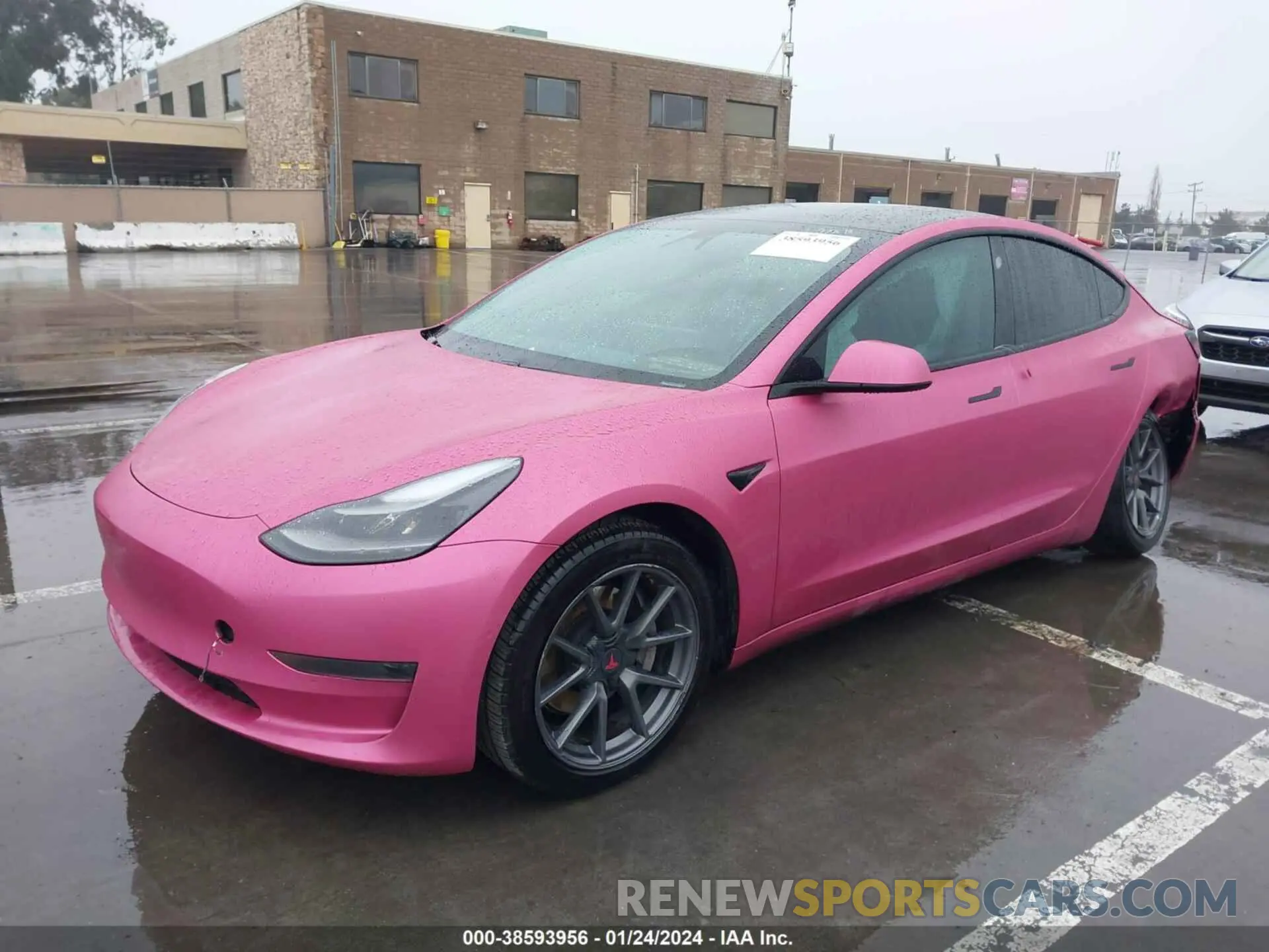 2 fotografías del automóvil dañado 5YJ3E1EA3MF062800 TESLA MODEL 3 2021