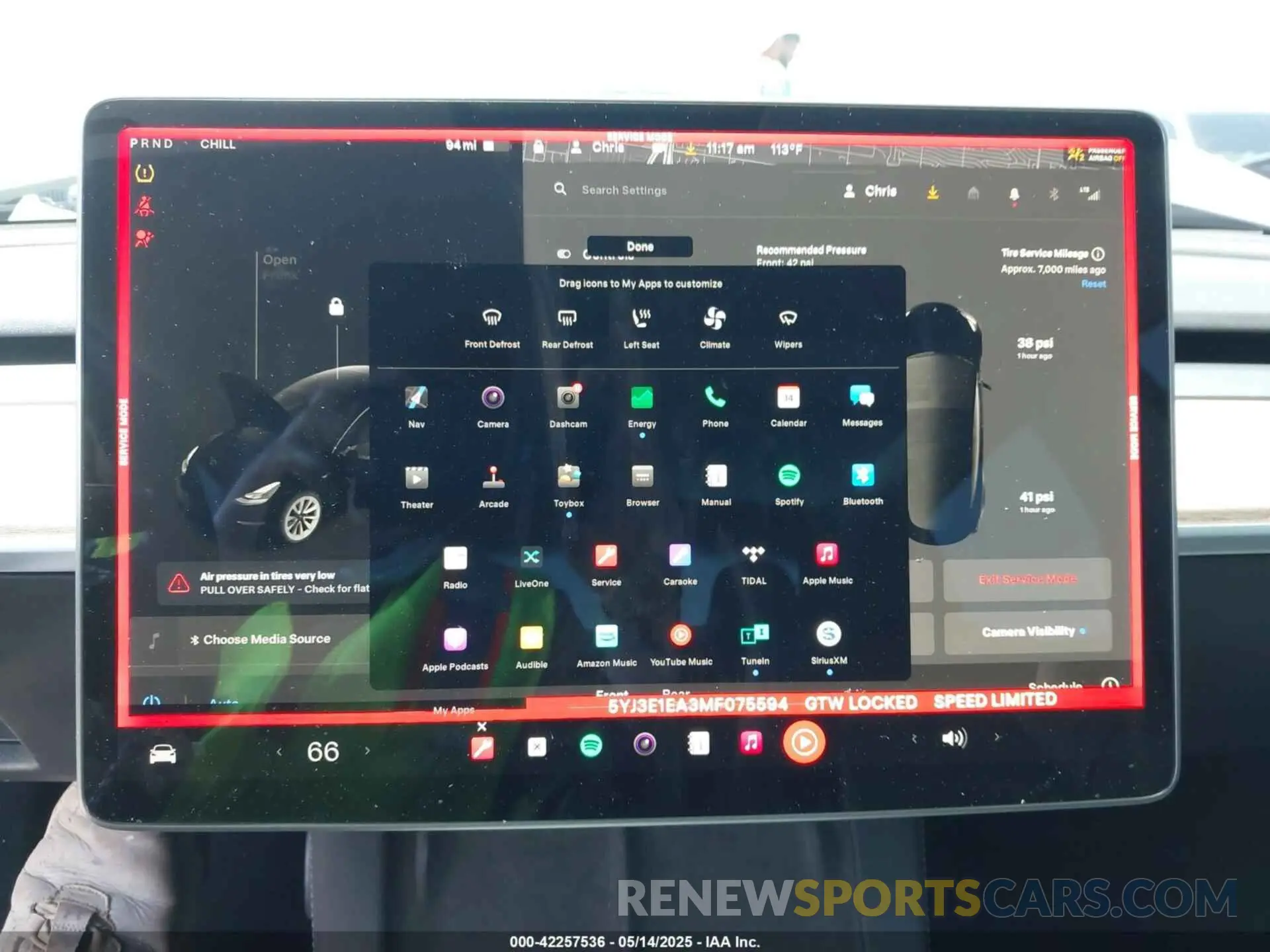 7 fotografías del automóvil dañado 5YJ3E1EA3MF075594 TESLA MODEL 3 2021