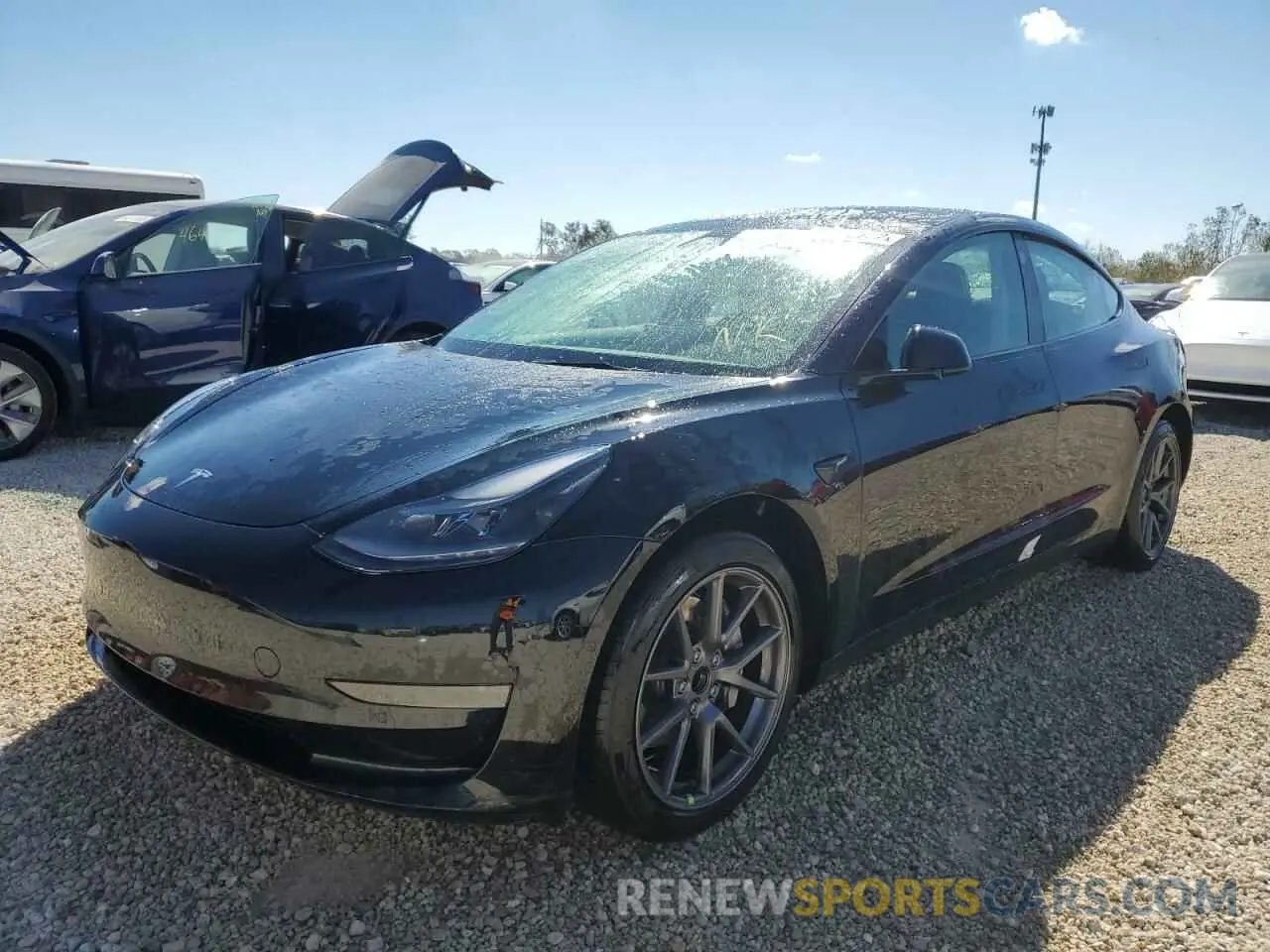 2 fotografías del automóvil dañado 5YJ3E1EA3MF093769 TESLA MODEL 3 2021