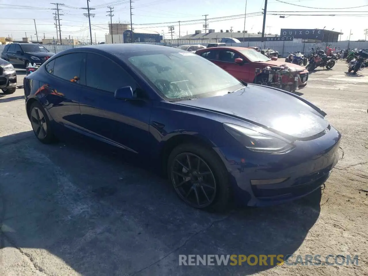 4 fotografías del automóvil dañado 5YJ3E1EA3MF940175 TESLA MODEL 3 2021