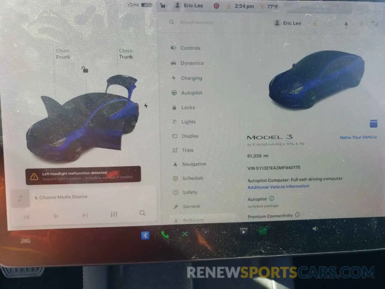 9 fotografías del automóvil dañado 5YJ3E1EA3MF940175 TESLA MODEL 3 2021