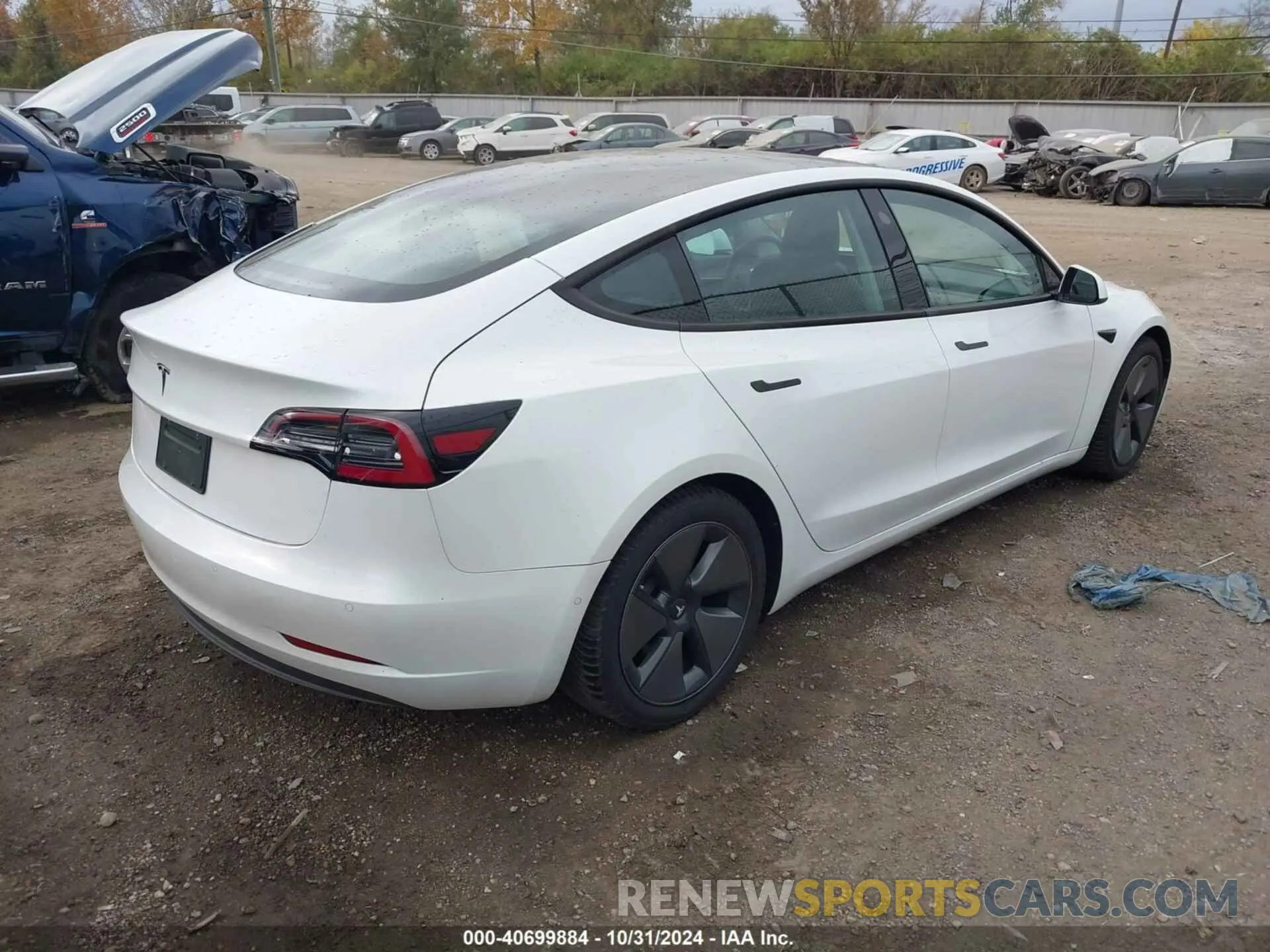 4 fotografías del automóvil dañado 5YJ3E1EA4MF015856 TESLA MODEL 3 2021