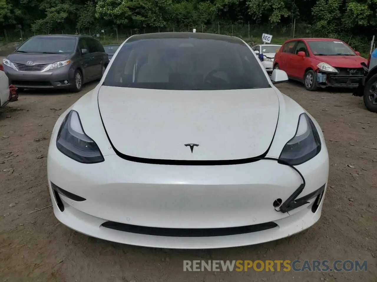 5 fotografías del automóvil dañado 5YJ3E1EA4MF018563 TESLA MODEL 3 2021