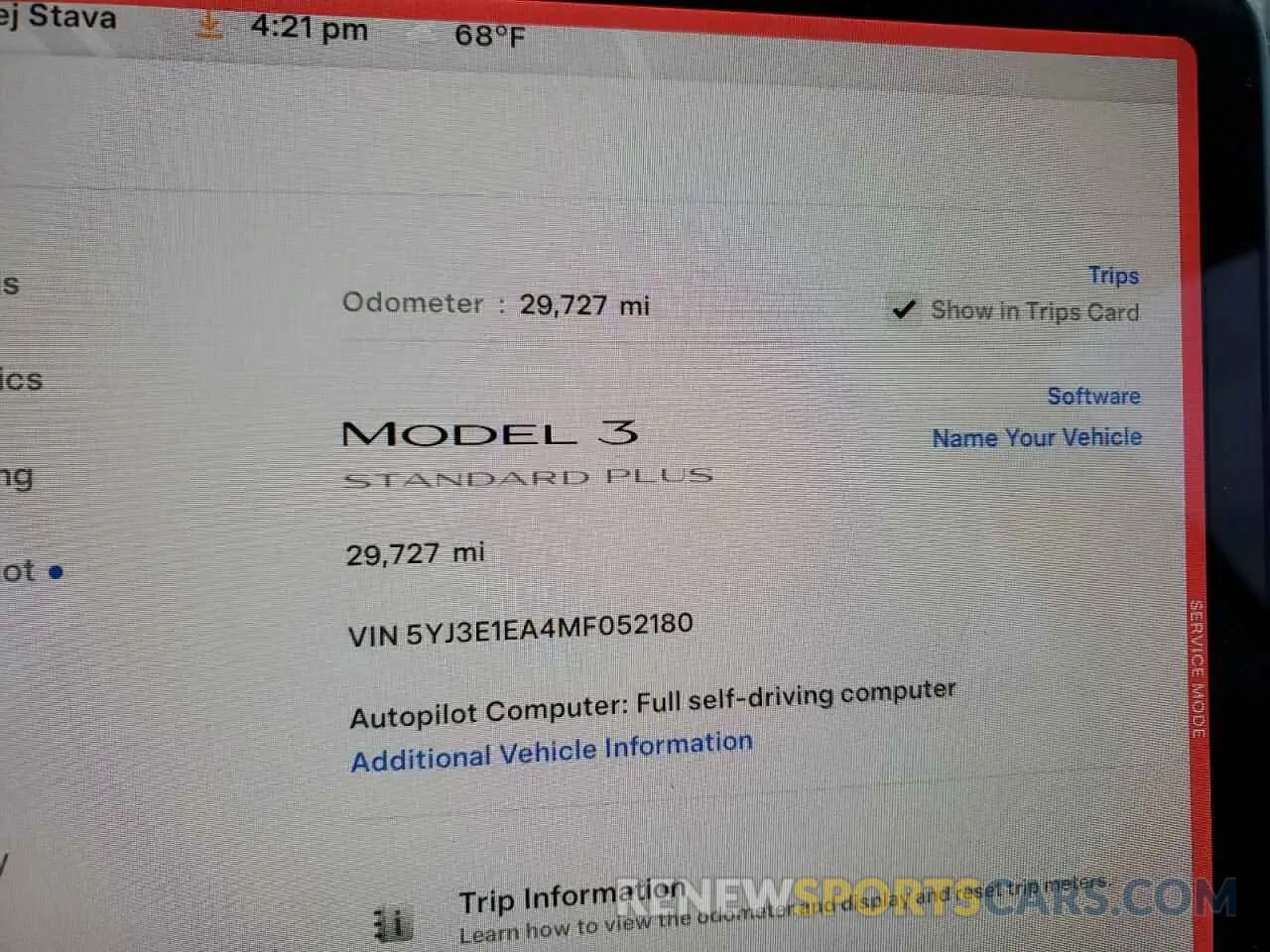 9 fotografías del automóvil dañado 5YJ3E1EA4MF052180 TESLA MODEL 3 2021