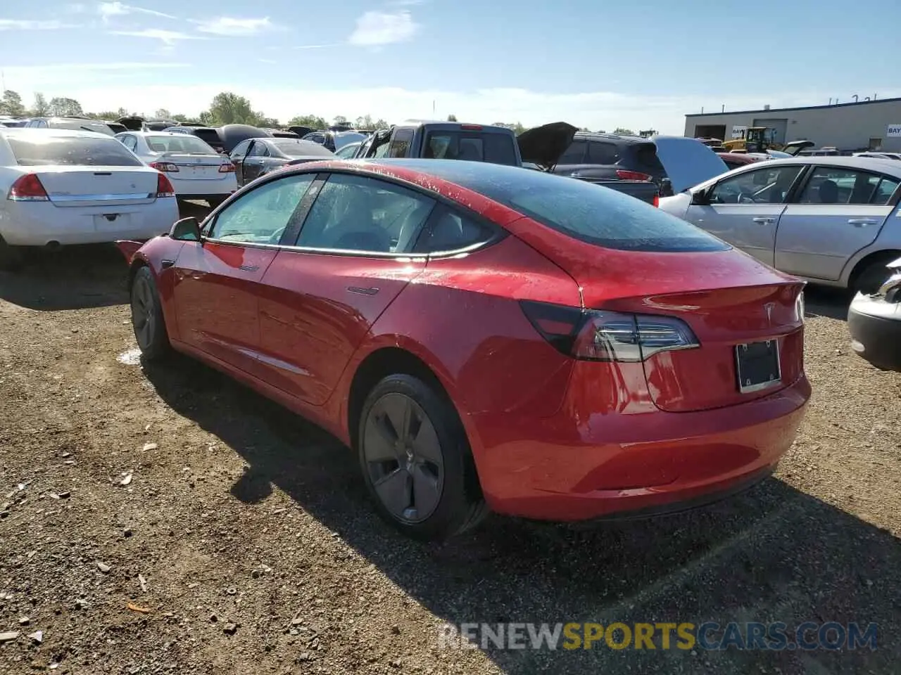 2 fotografías del automóvil dañado 5YJ3E1EA4MF081582 TESLA MODEL 3 2021