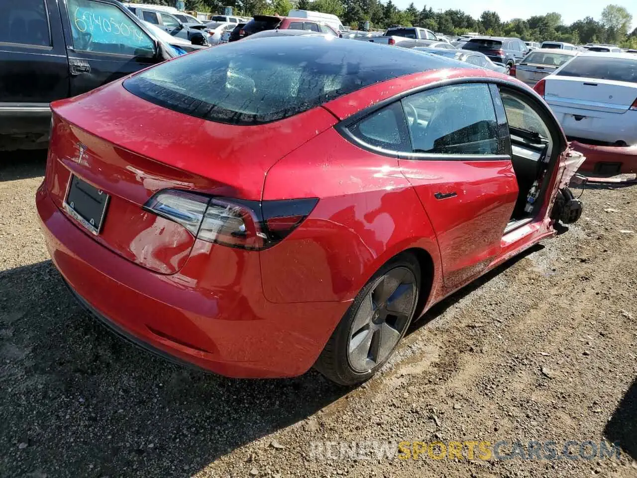 3 fotografías del automóvil dañado 5YJ3E1EA4MF081582 TESLA MODEL 3 2021