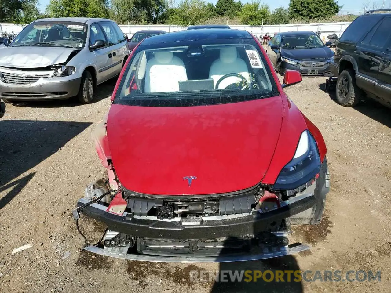 5 fotografías del automóvil dañado 5YJ3E1EA4MF081582 TESLA MODEL 3 2021