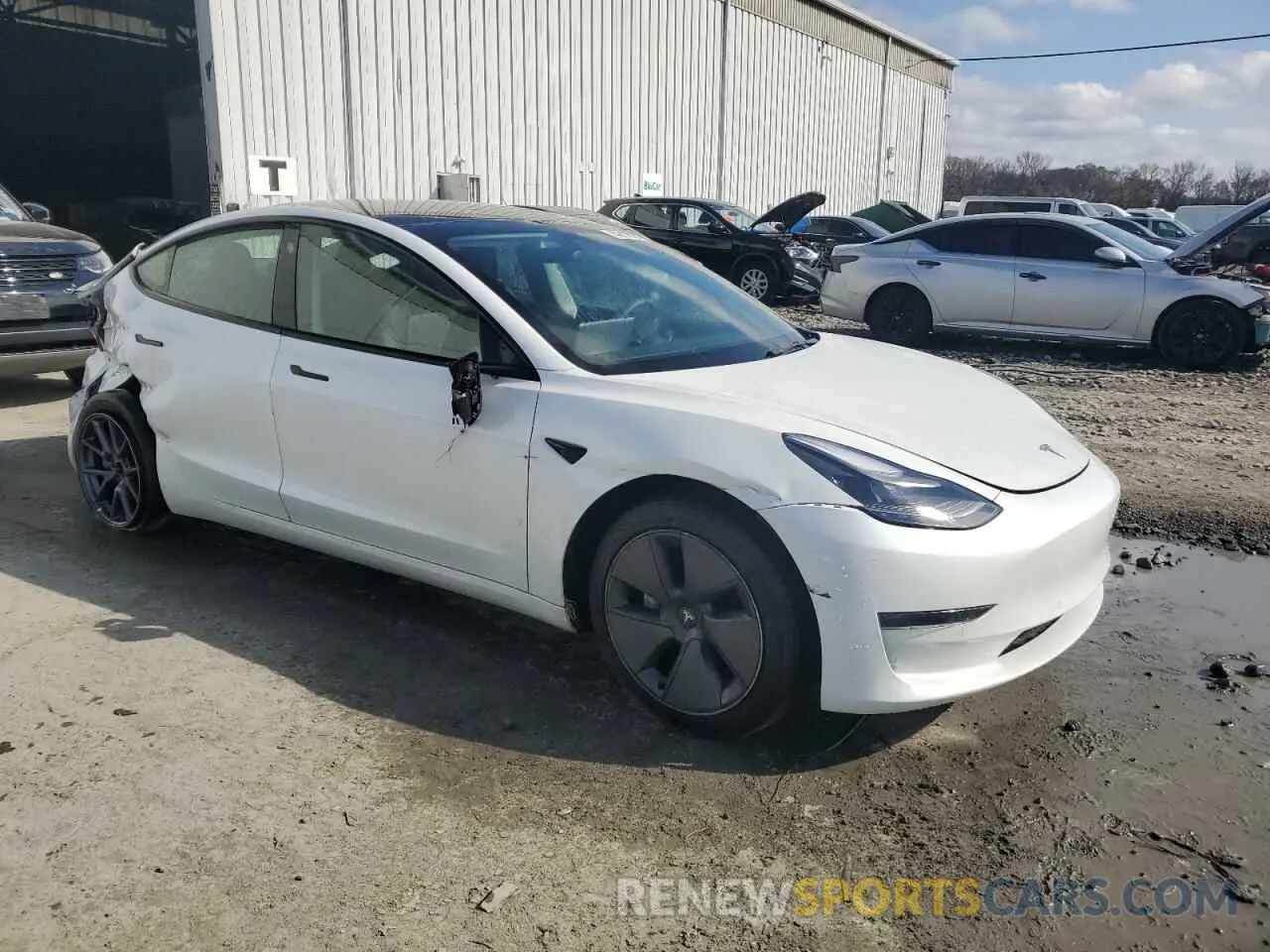 4 fotografías del automóvil dañado 5YJ3E1EA4MF099600 TESLA MODEL 3 2021