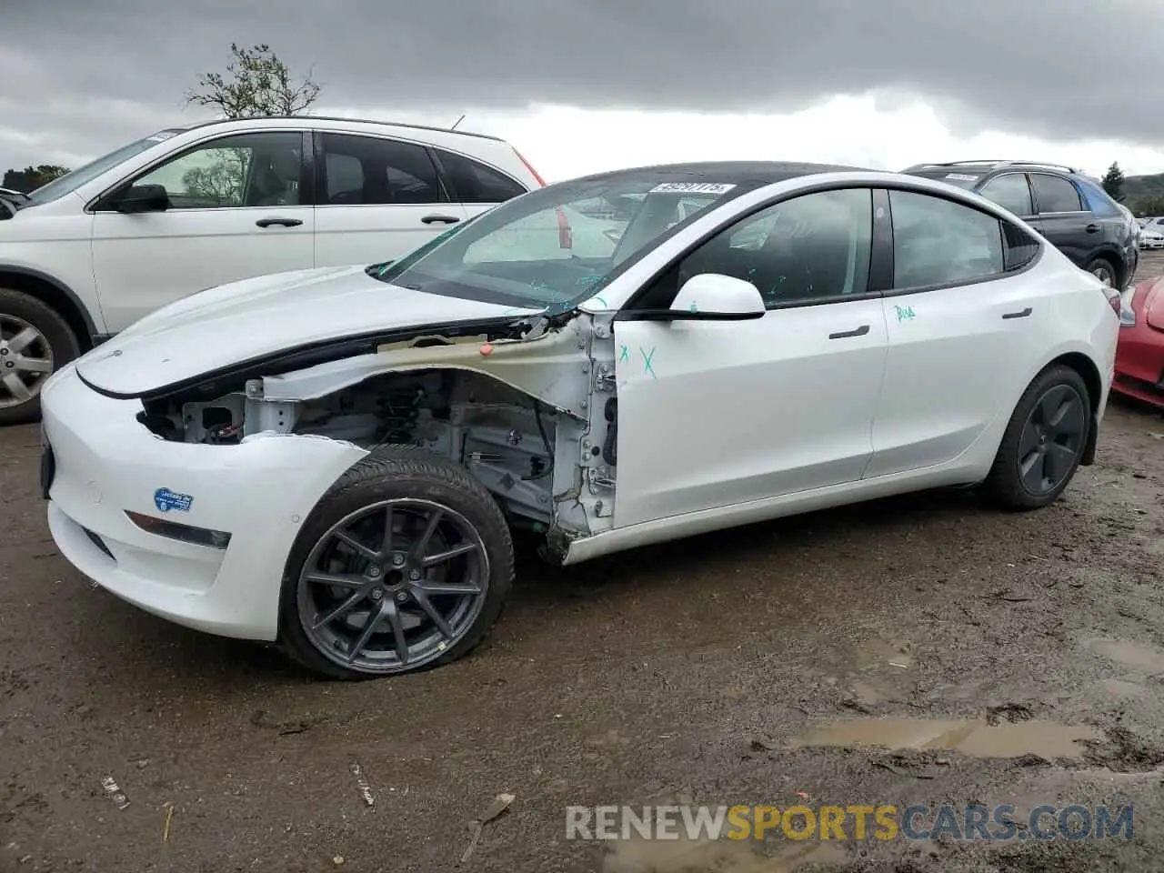 1 fotografías del automóvil dañado 5YJ3E1EA4MF877037 TESLA MODEL 3 2021