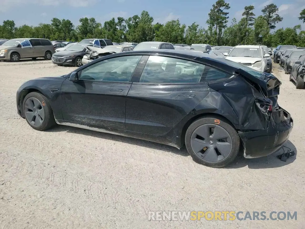 2 fotografías del automóvil dañado 5YJ3E1EA4MF877717 TESLA MODEL 3 2021