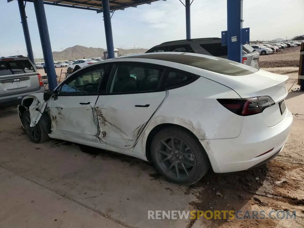 2 fotografías del automóvil dañado 5YJ3E1EA4MF911364 TESLA MODEL 3 2021