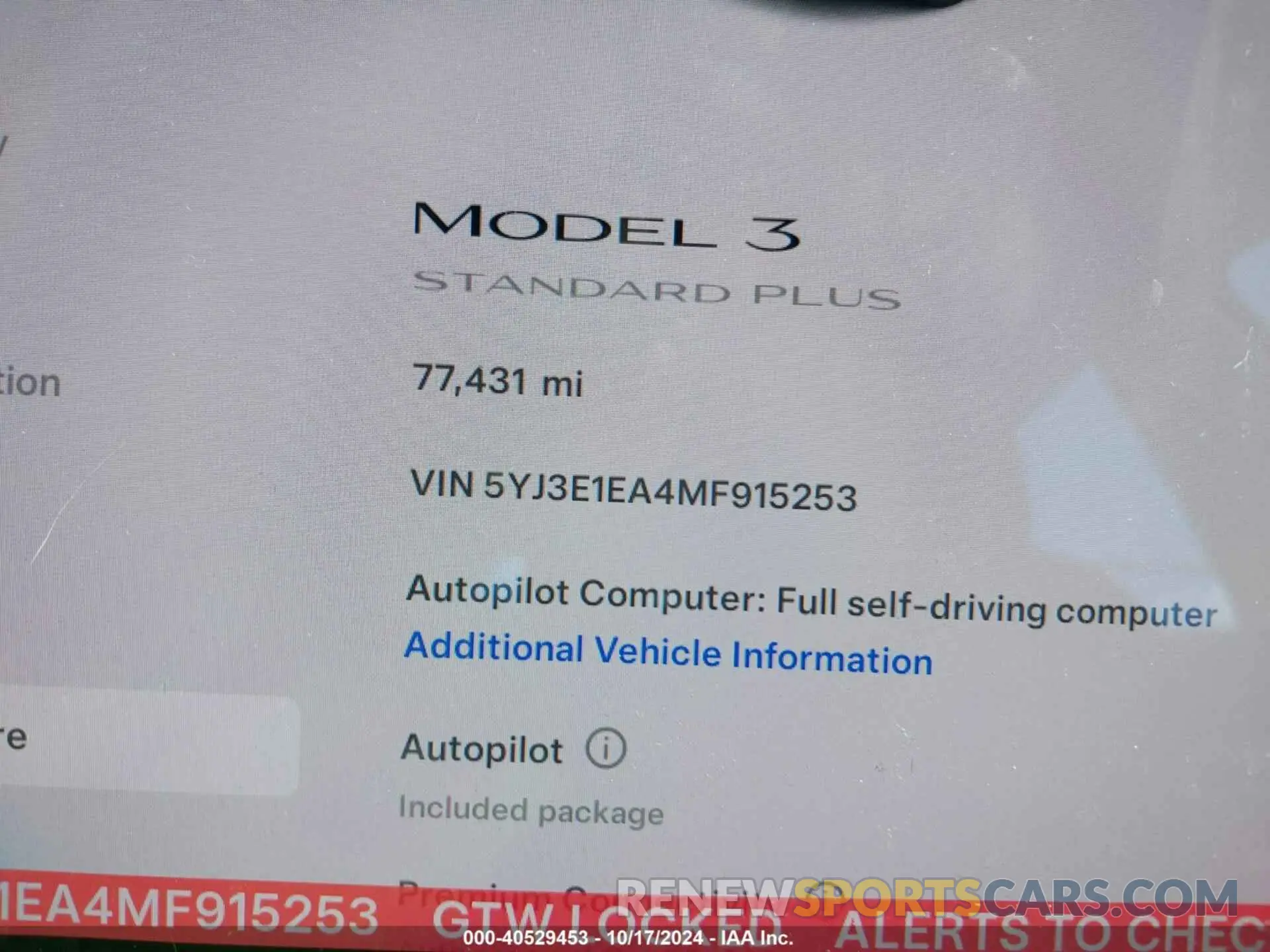 7 fotografías del automóvil dañado 5YJ3E1EA4MF915253 TESLA MODEL 3 2021