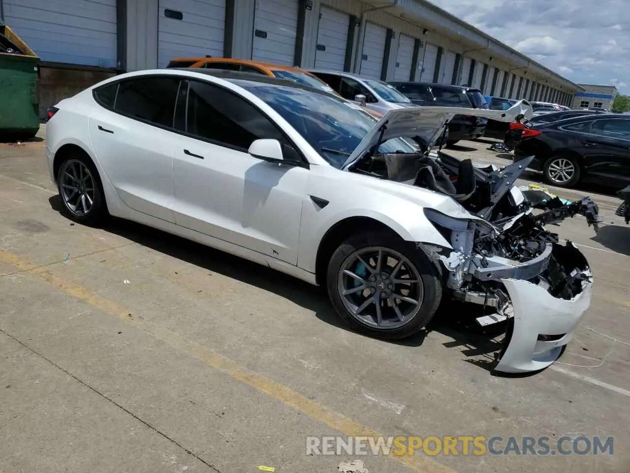 4 fotografías del automóvil dañado 5YJ3E1EA4MF929654 TESLA MODEL 3 2021