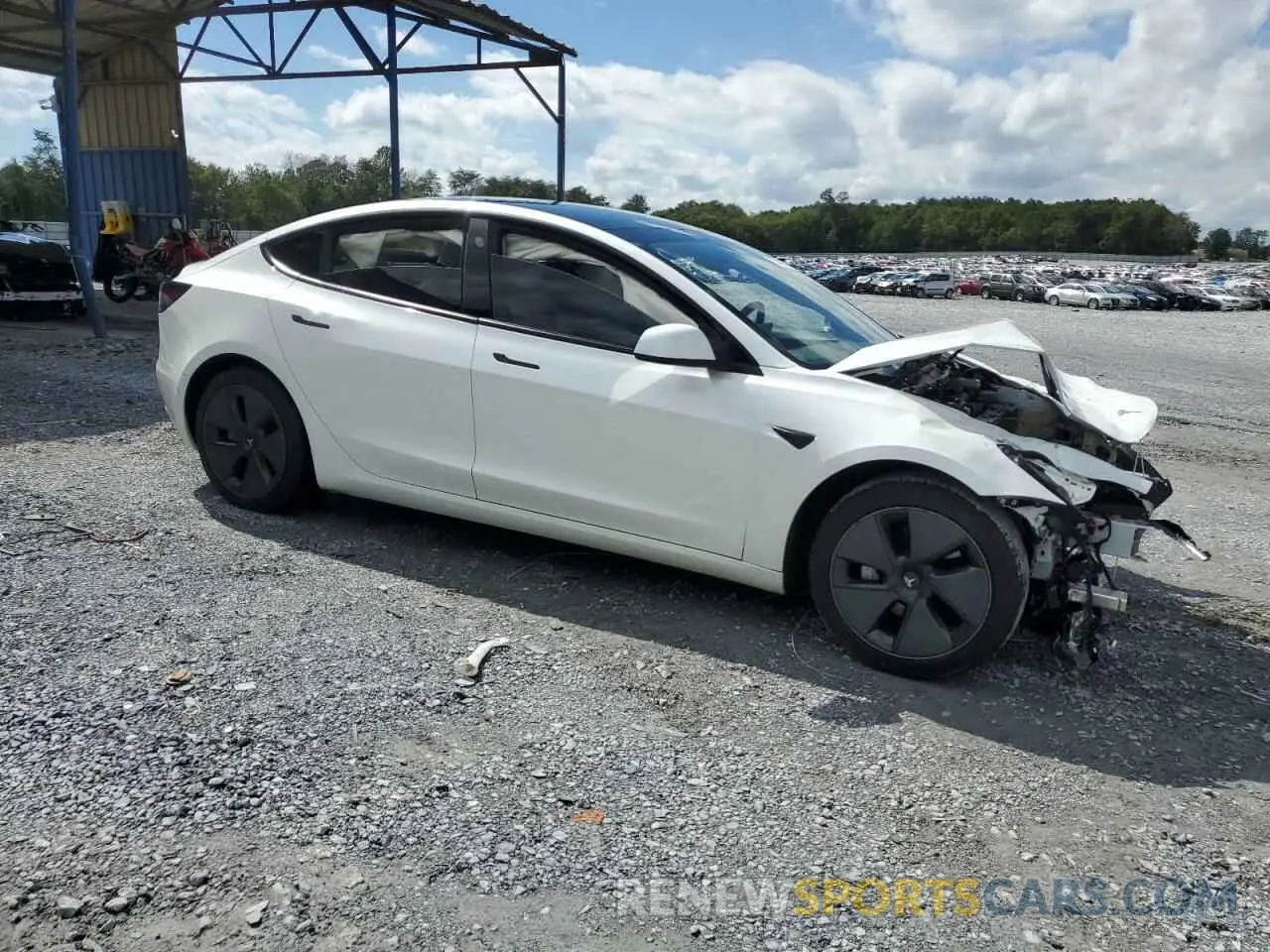 4 fotografías del automóvil dañado 5YJ3E1EA4MF938838 TESLA MODEL 3 2021