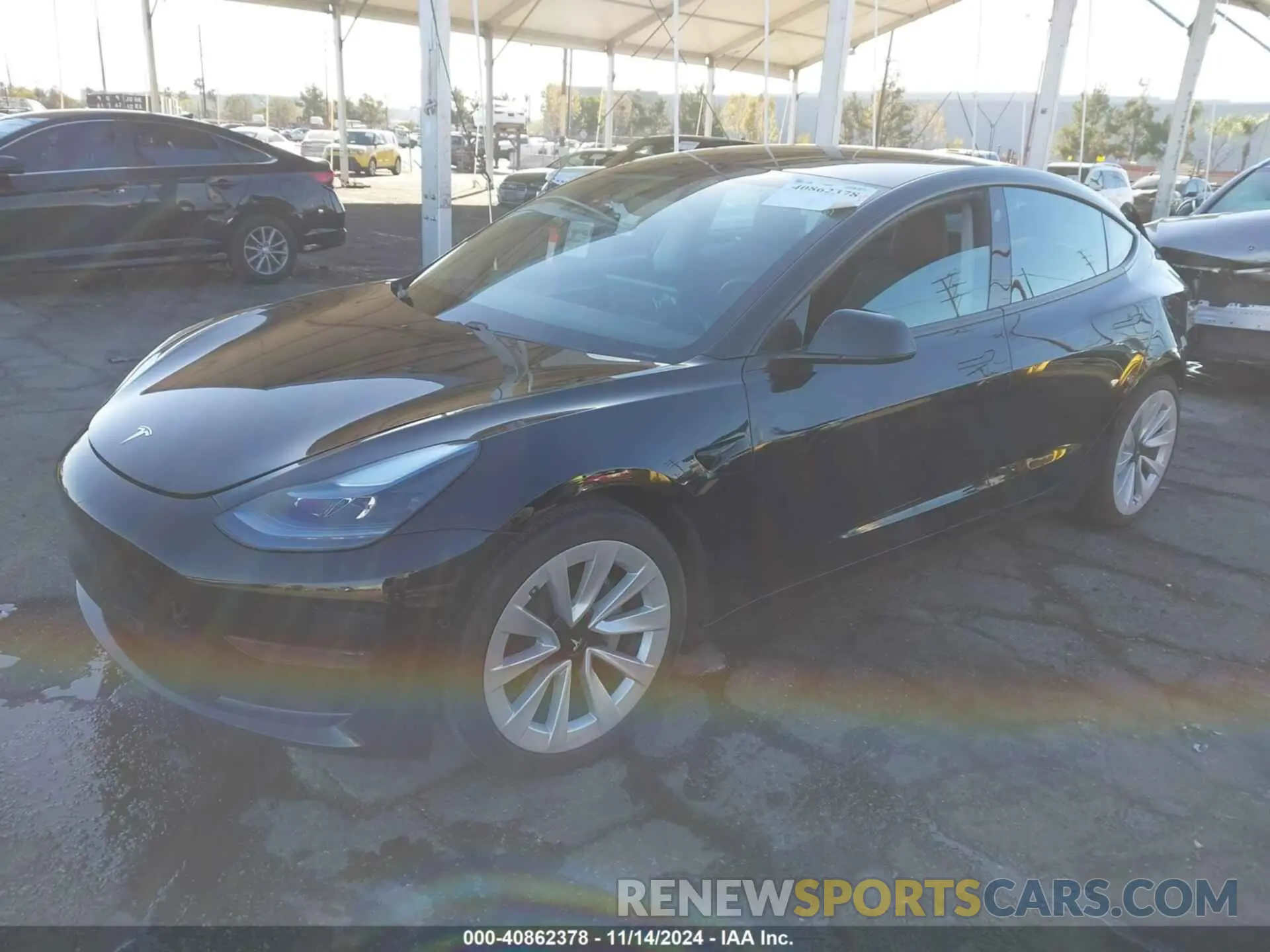 2 fotografías del automóvil dañado 5YJ3E1EA4MF998473 TESLA MODEL 3 2021