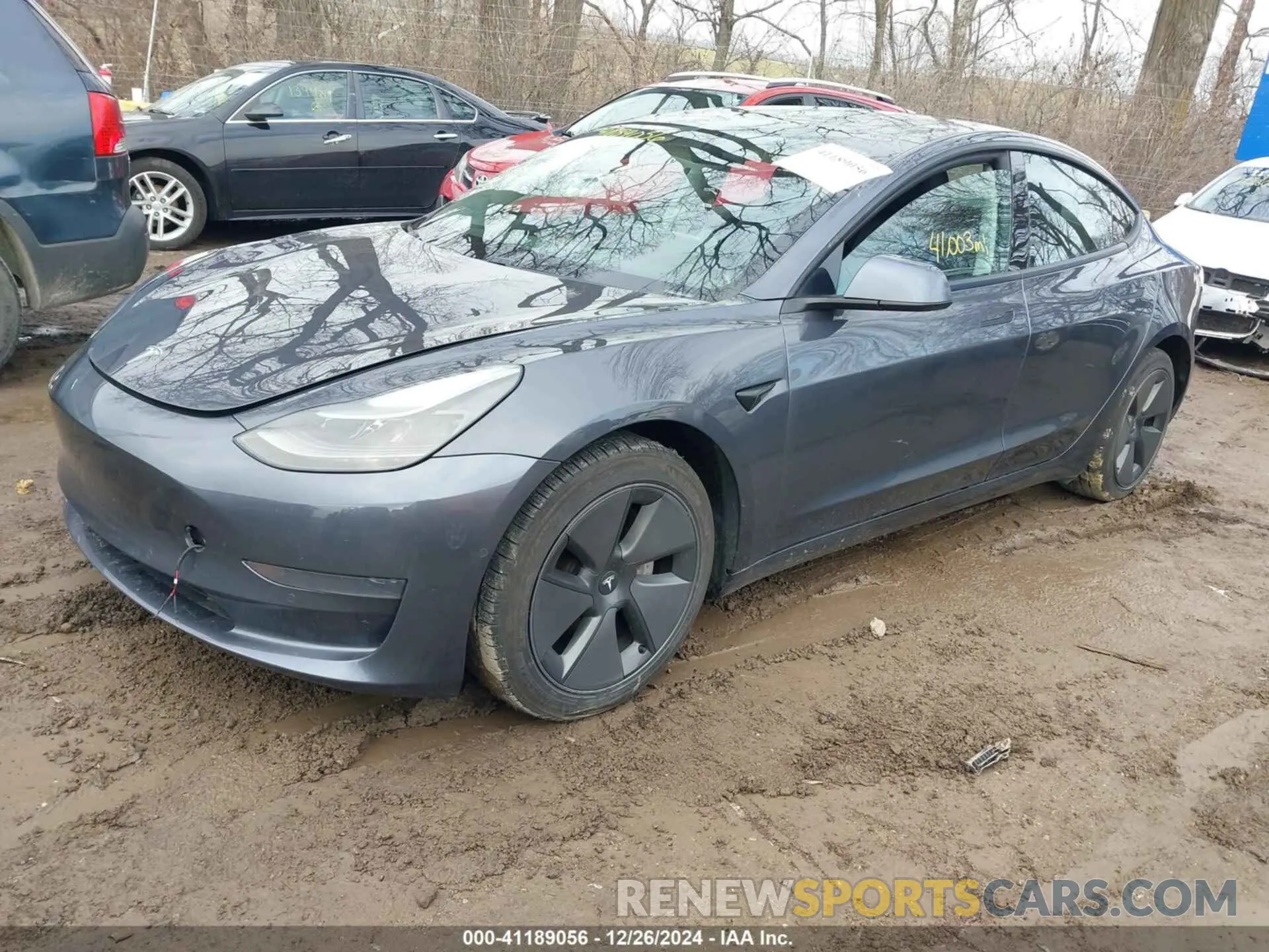 2 fotografías del automóvil dañado 5YJ3E1EA5MF009614 TESLA MODEL 3 2021