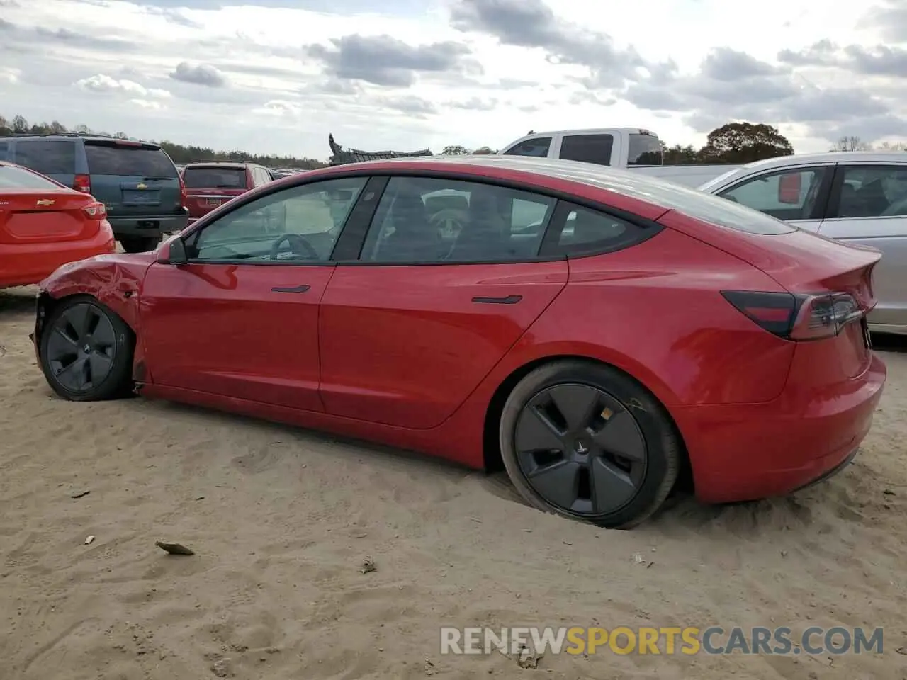 2 fotografías del automóvil dañado 5YJ3E1EA5MF016157 TESLA MODEL 3 2021