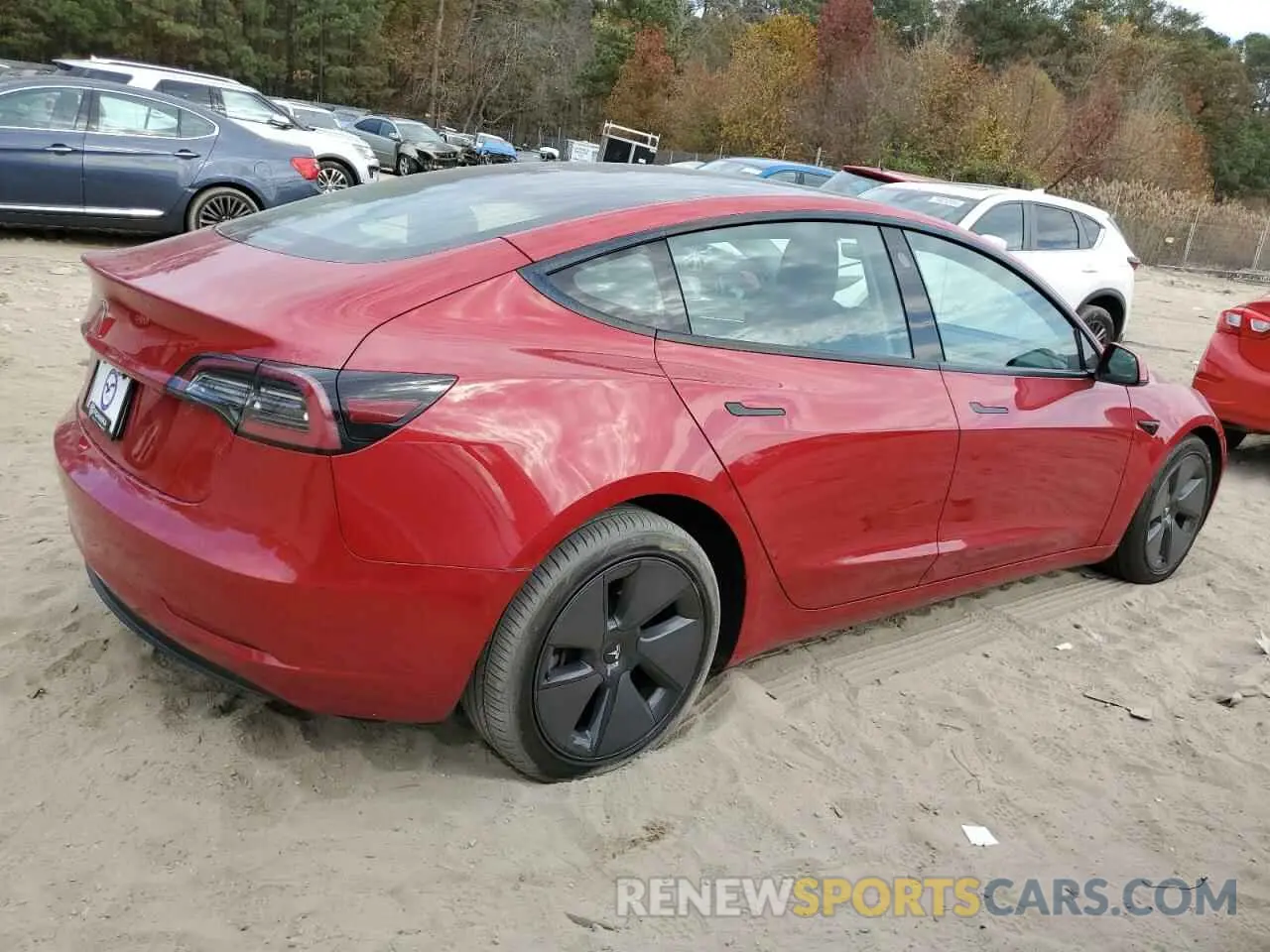 3 fotografías del automóvil dañado 5YJ3E1EA5MF016157 TESLA MODEL 3 2021