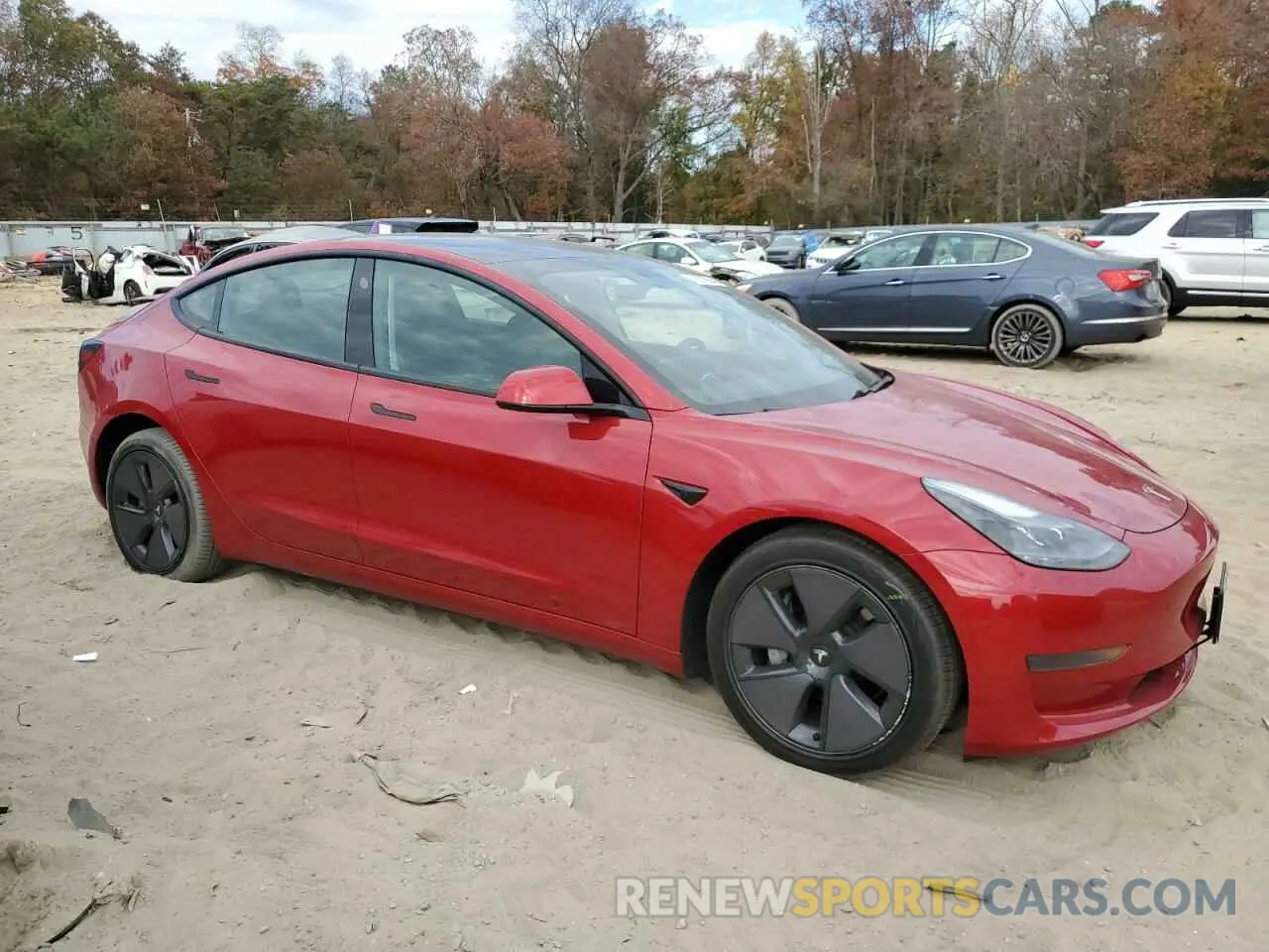 4 fotografías del automóvil dañado 5YJ3E1EA5MF016157 TESLA MODEL 3 2021