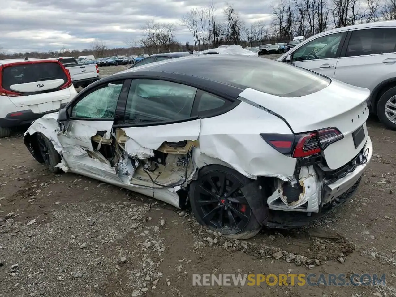2 fotografías del automóvil dañado 5YJ3E1EA5MF028051 TESLA MODEL 3 2021