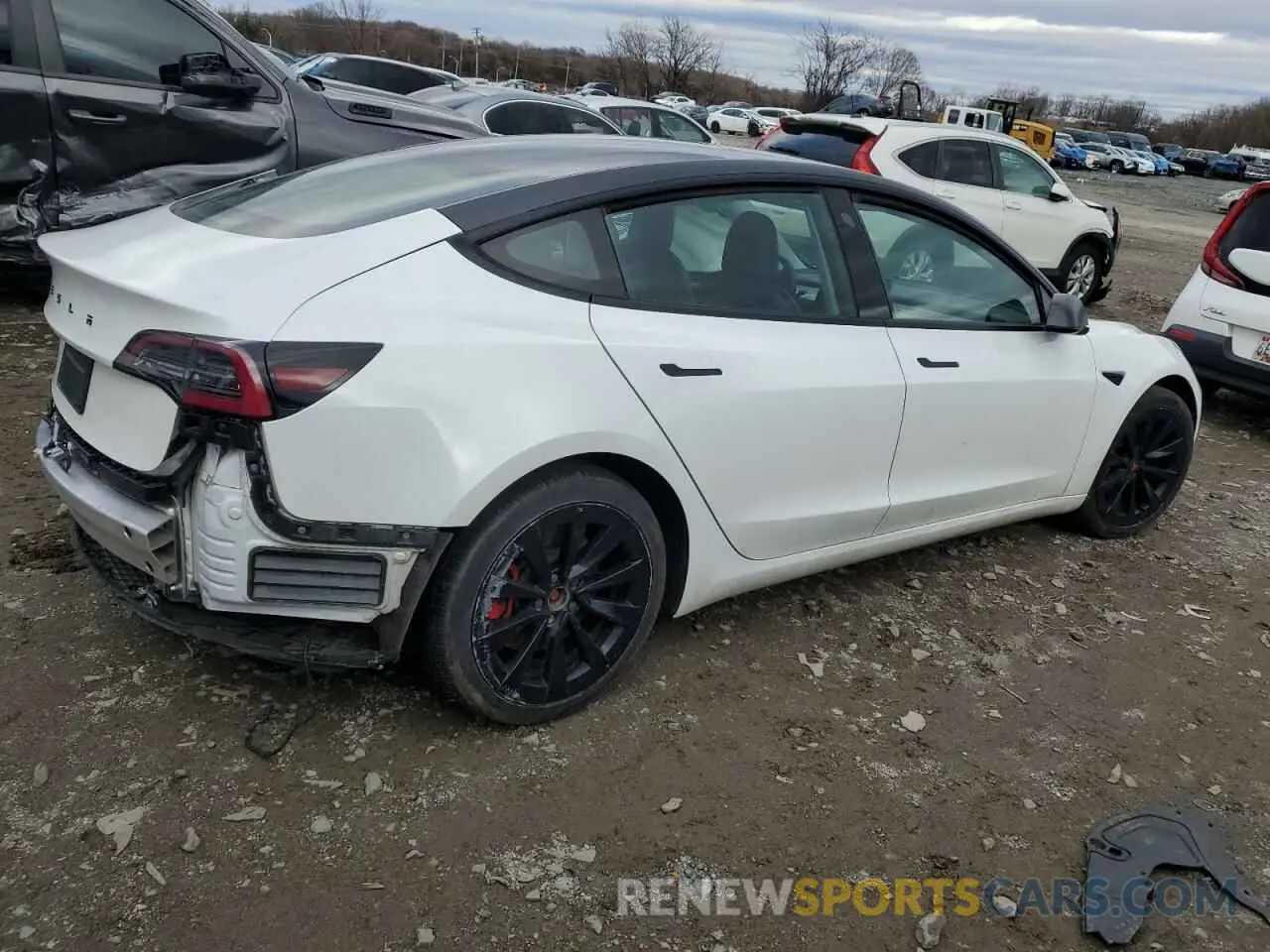 3 fotografías del automóvil dañado 5YJ3E1EA5MF028051 TESLA MODEL 3 2021