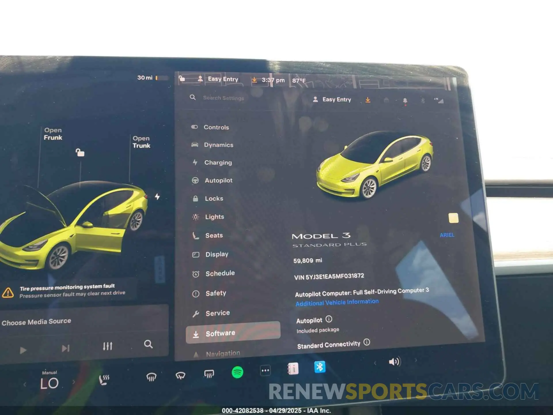 7 fotografías del automóvil dañado 5YJ3E1EA5MF031872 TESLA MODEL 3 2021