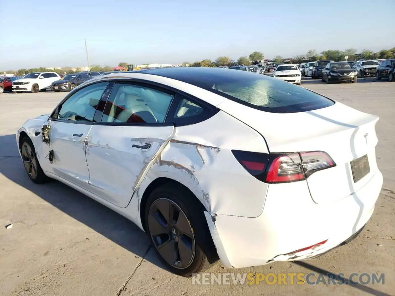 2 fotografías del automóvil dañado 5YJ3E1EA5MF046727 TESLA MODEL 3 2021