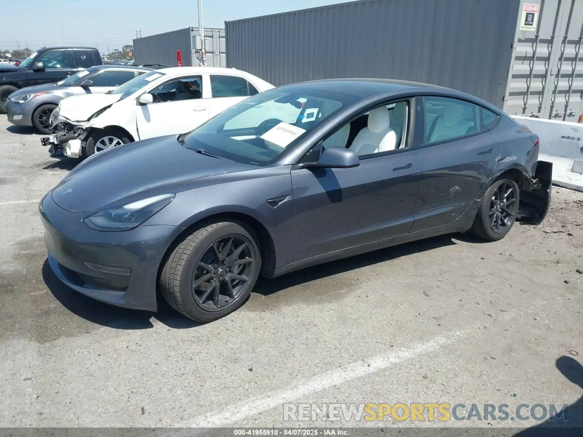 2 fotografías del automóvil dañado 5YJ3E1EA5MF069652 TESLA MODEL 3 2021