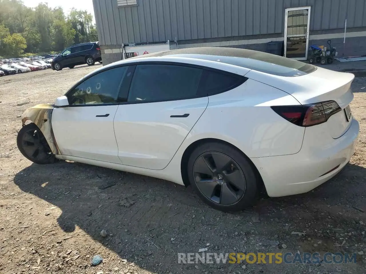 2 fotografías del automóvil dañado 5YJ3E1EA5MF082580 TESLA MODEL 3 2021