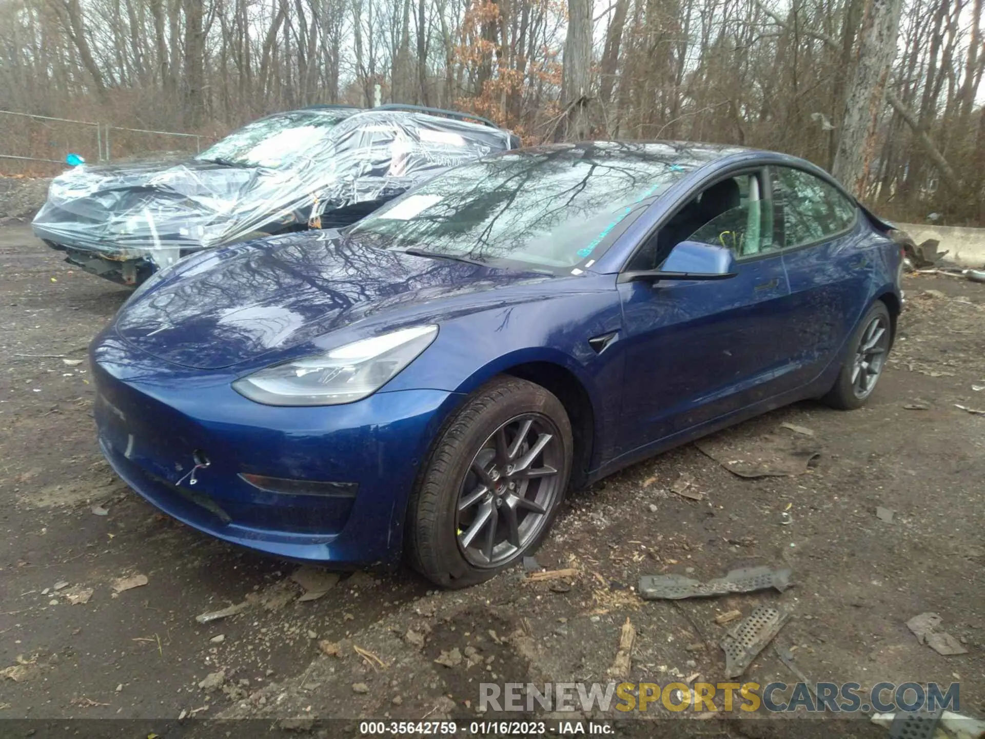 2 fotografías del automóvil dañado 5YJ3E1EA5MF087651 TESLA MODEL 3 2021