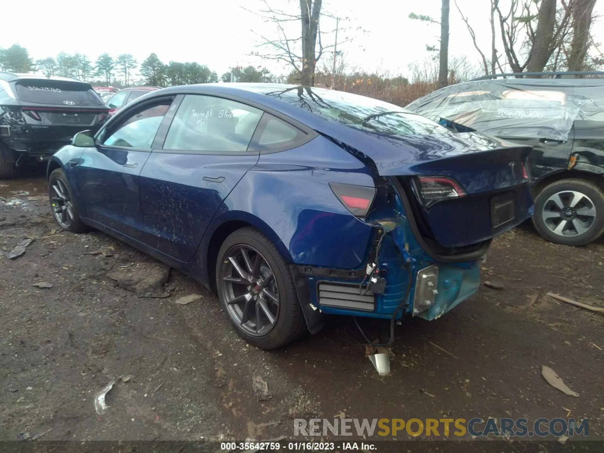 3 fotografías del automóvil dañado 5YJ3E1EA5MF087651 TESLA MODEL 3 2021