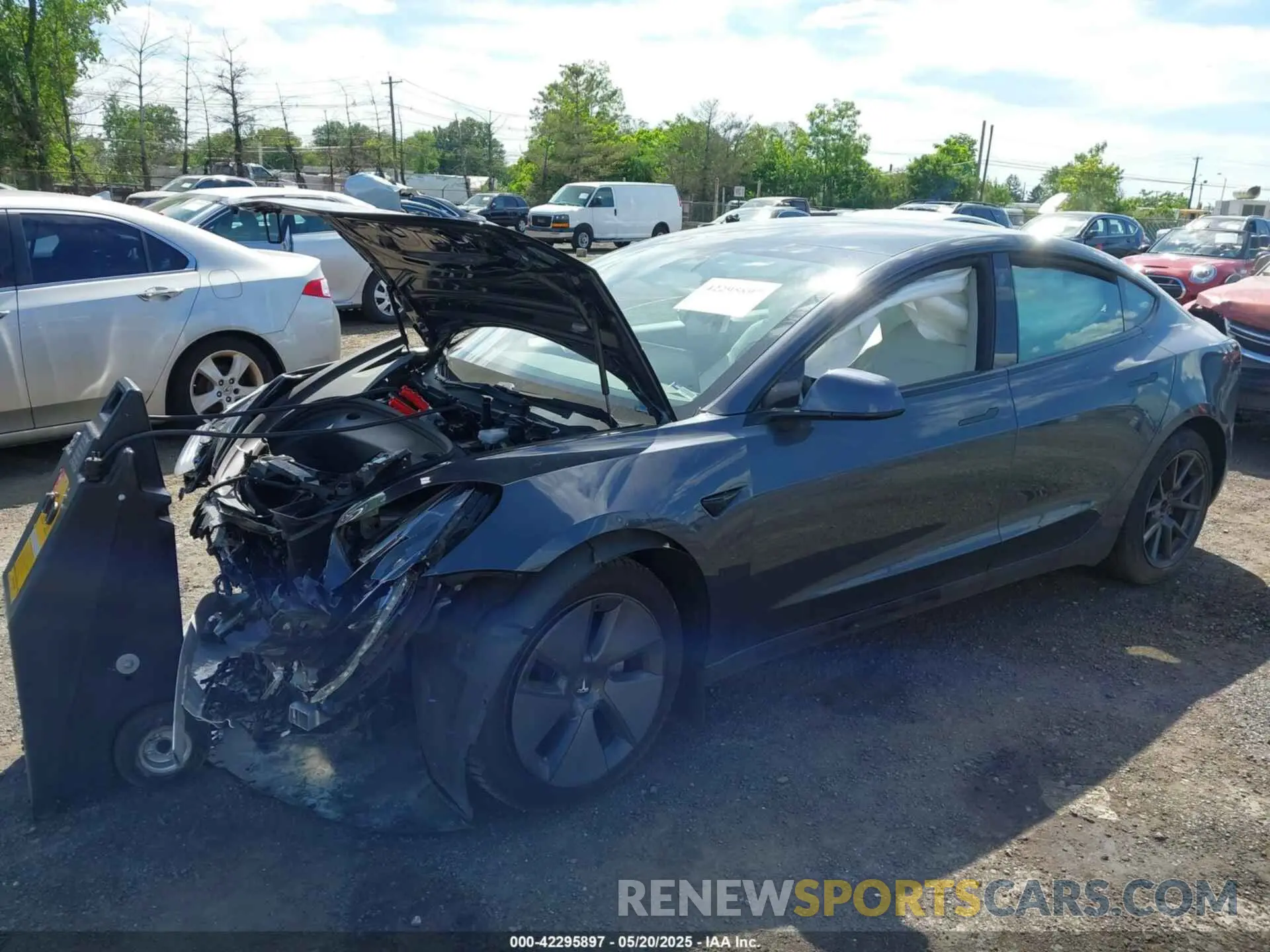 2 fotografías del automóvil dañado 5YJ3E1EA5MF920820 TESLA MODEL 3 2021