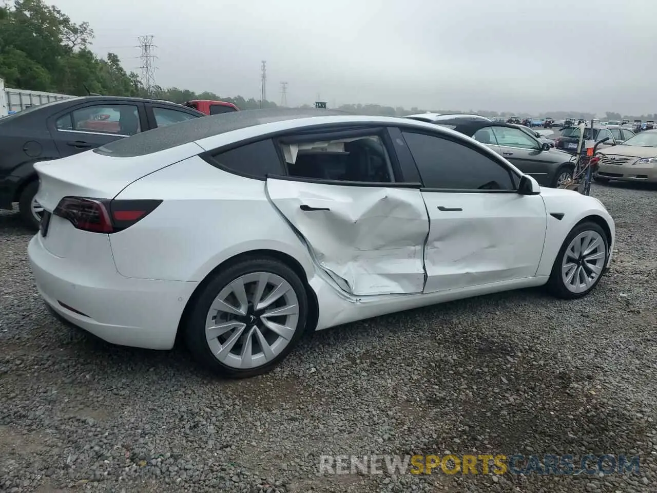 3 fotografías del automóvil dañado 5YJ3E1EA5MF922132 TESLA MODEL 3 2021