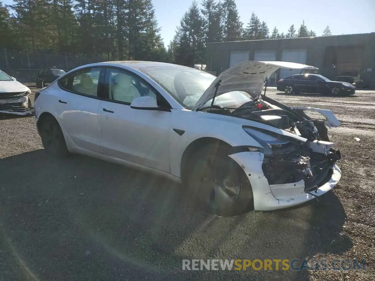 4 fotografías del automóvil dañado 5YJ3E1EA5MF928934 TESLA MODEL 3 2021