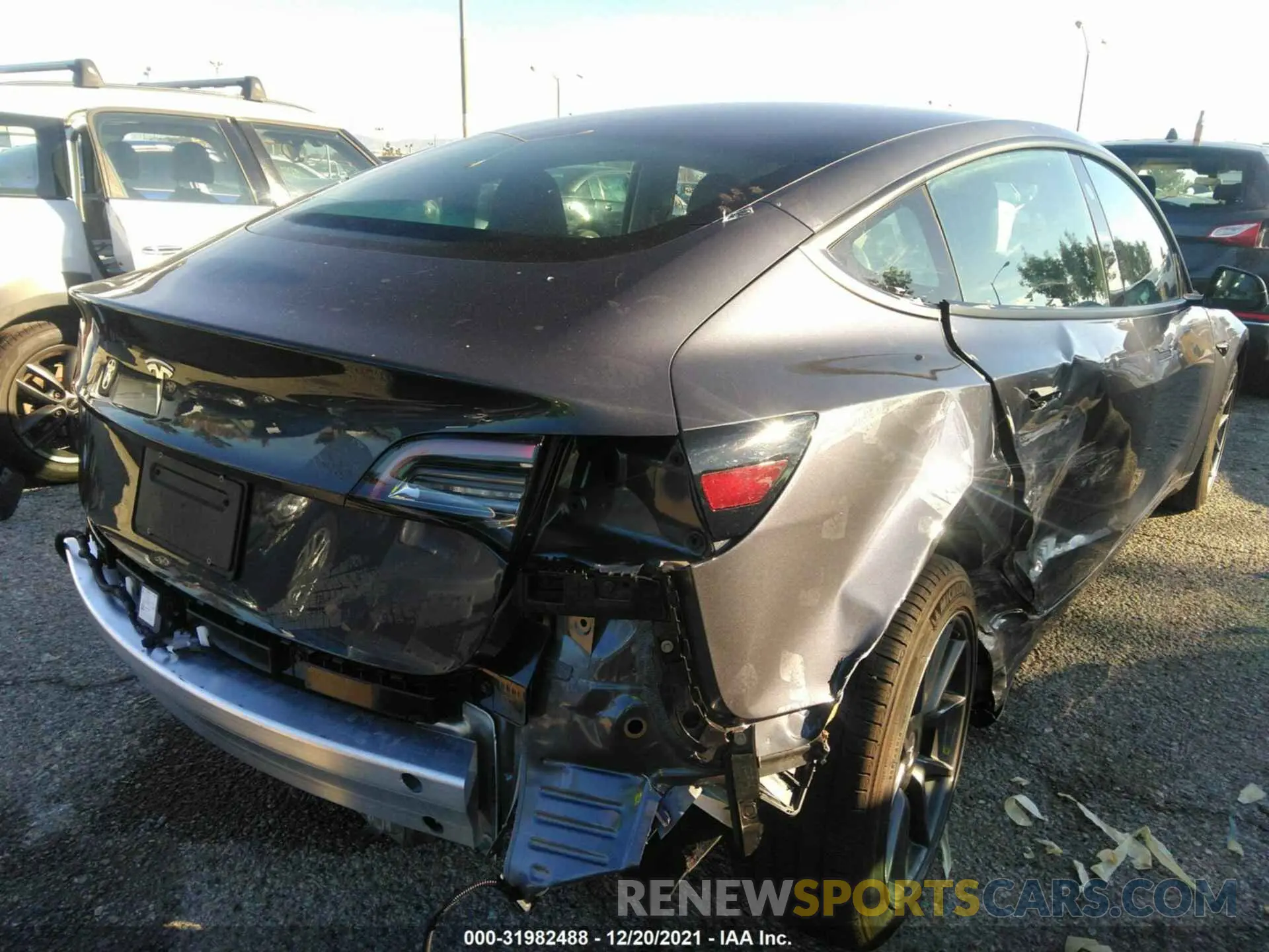 4 fotografías del automóvil dañado 5YJ3E1EA5MF940128 TESLA MODEL 3 2021