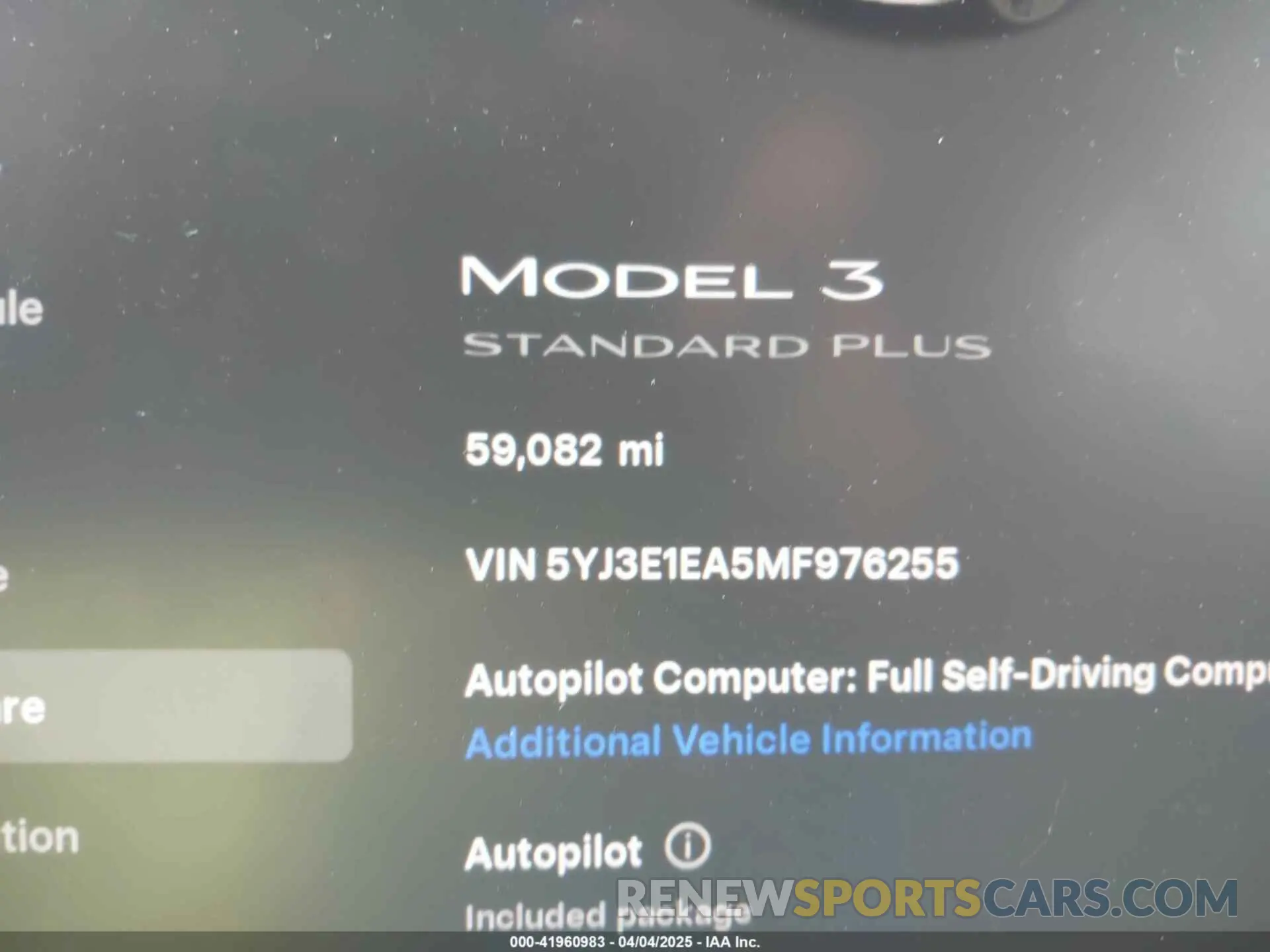 7 fotografías del automóvil dañado 5YJ3E1EA5MF976255 TESLA MODEL 3 2021