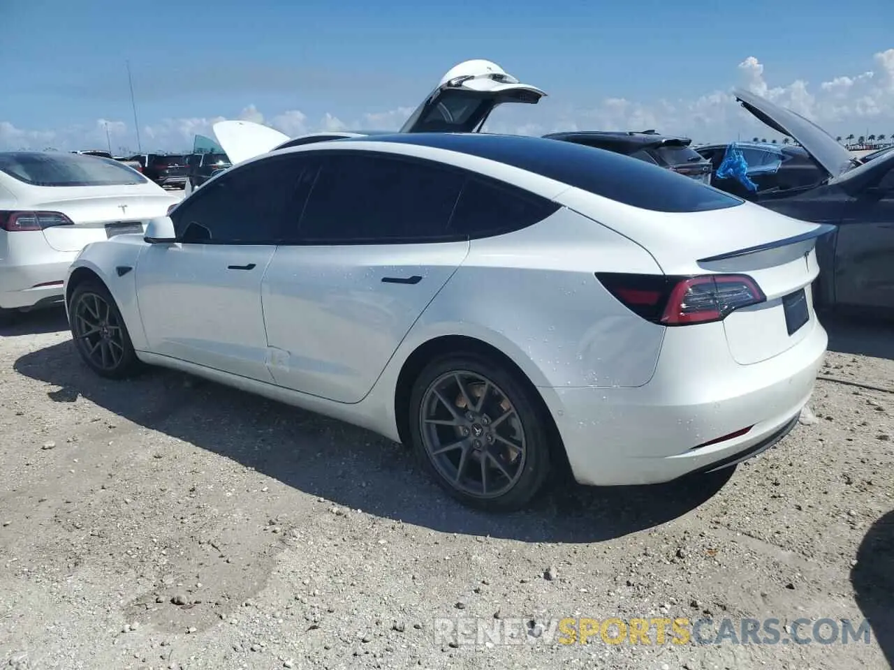 2 fotografías del automóvil dañado 5YJ3E1EA6MF047210 TESLA MODEL 3 2021