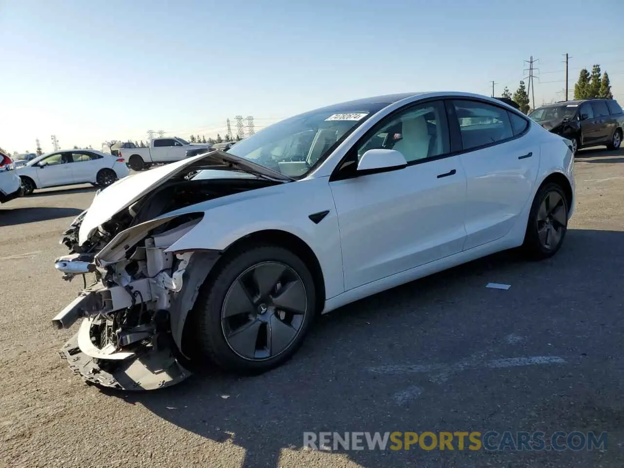 1 fotografías del automóvil dañado 5YJ3E1EA6MF082832 TESLA MODEL 3 2021