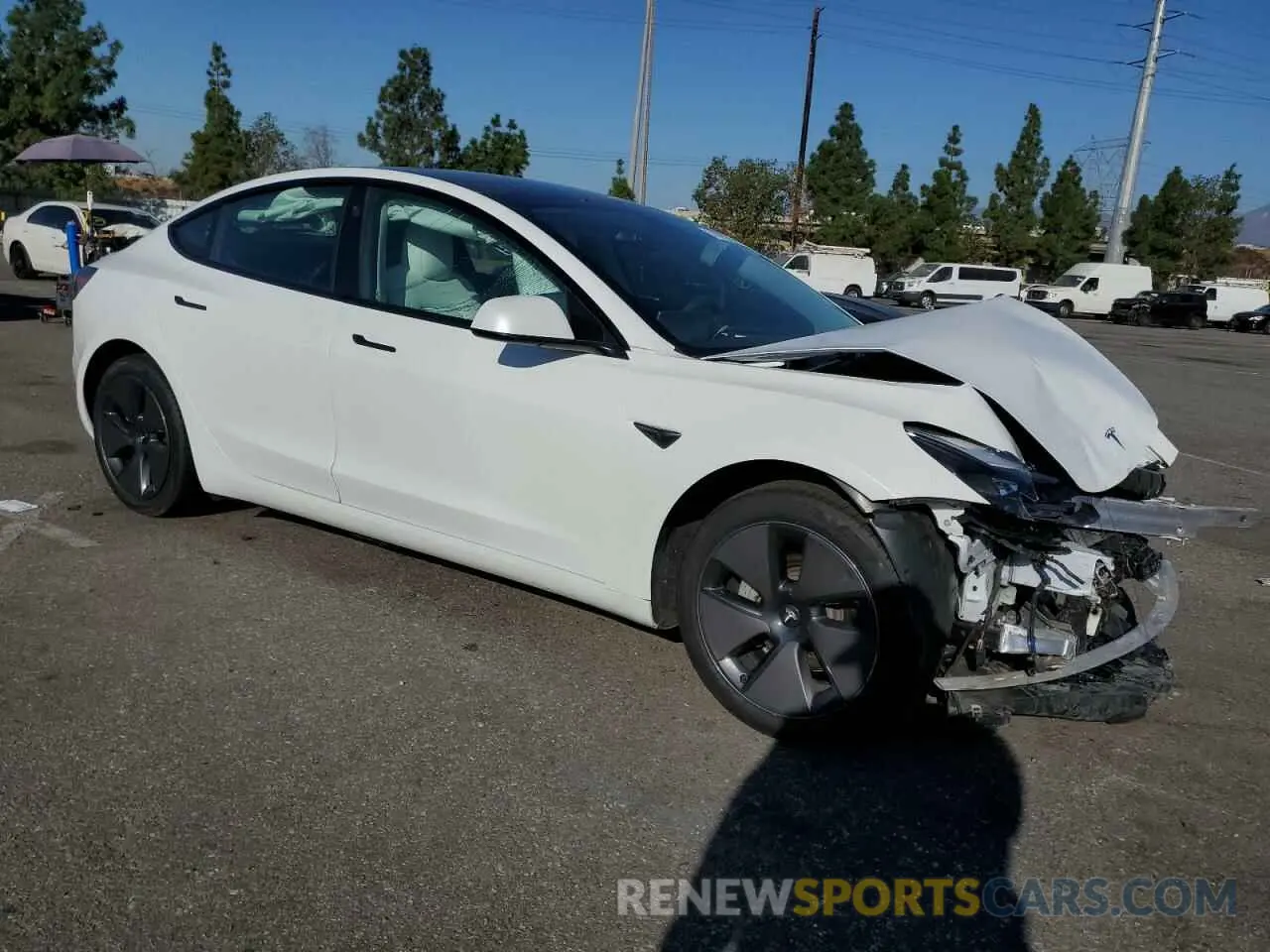 4 fotografías del automóvil dañado 5YJ3E1EA6MF082832 TESLA MODEL 3 2021