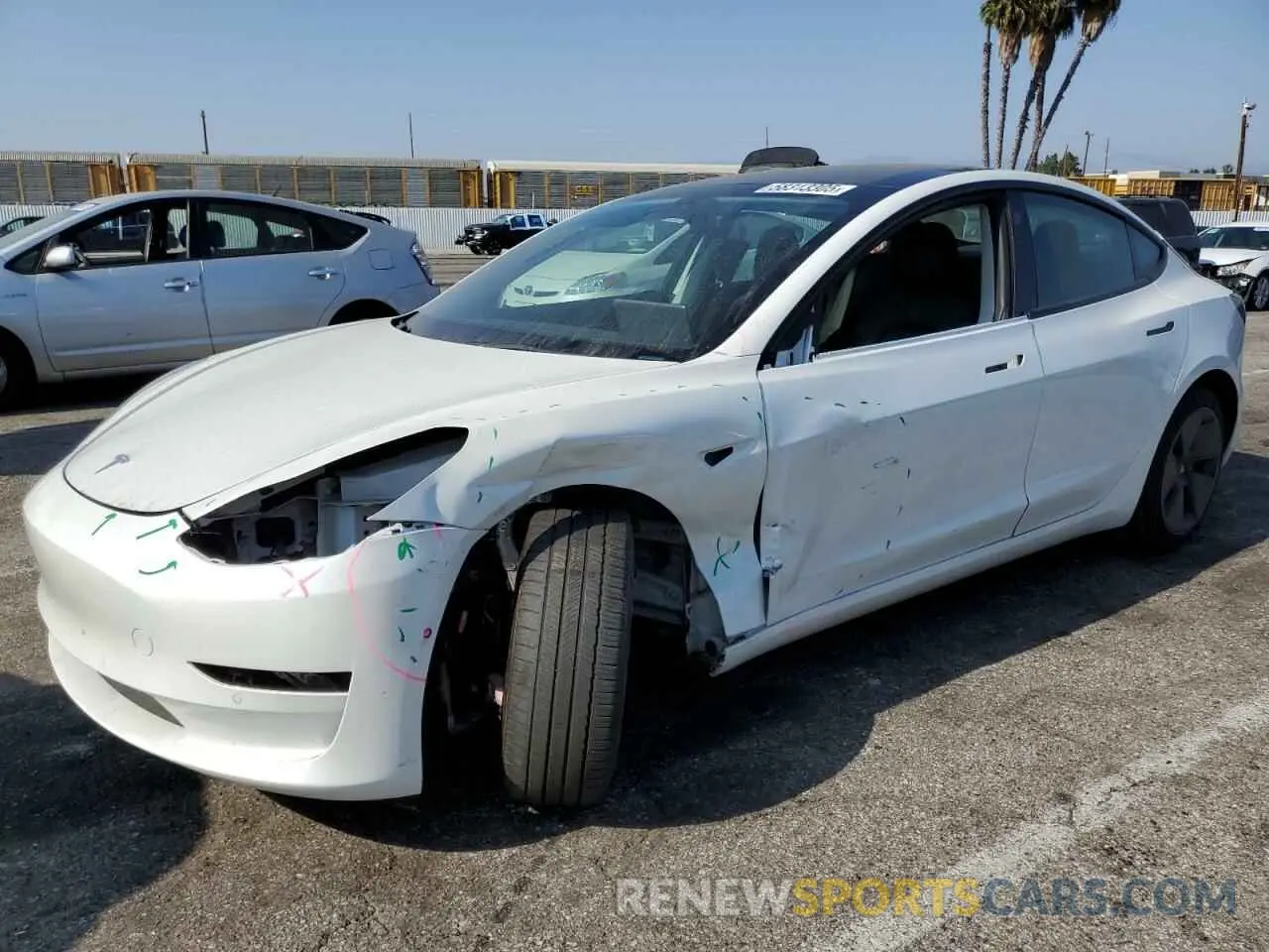 1 fotografías del automóvil dañado 5YJ3E1EA6MF093331 TESLA MODEL 3 2021