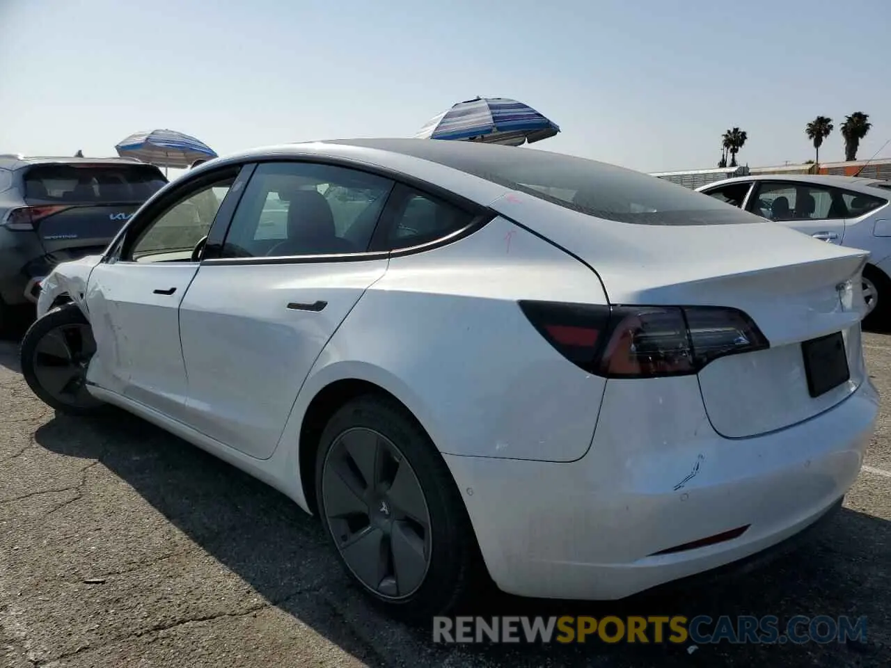 2 fotografías del automóvil dañado 5YJ3E1EA6MF093331 TESLA MODEL 3 2021