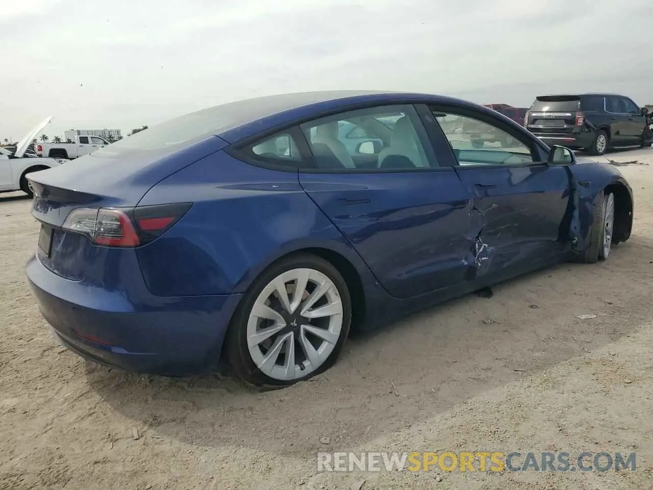 3 fotografías del automóvil dañado 5YJ3E1EA6MF850342 TESLA MODEL 3 2021