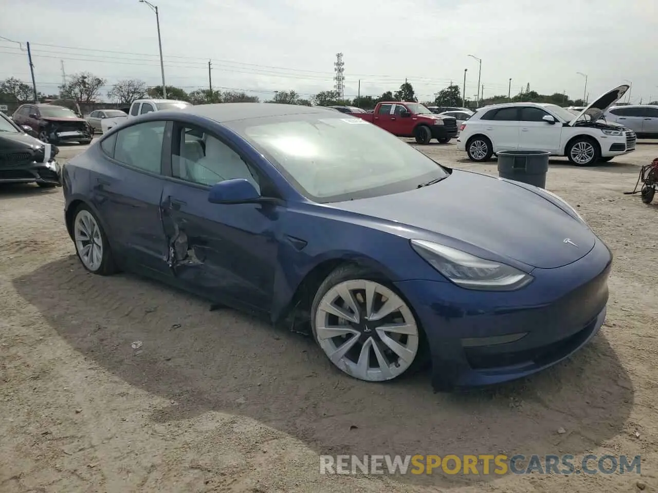 4 fotografías del automóvil dañado 5YJ3E1EA6MF850342 TESLA MODEL 3 2021