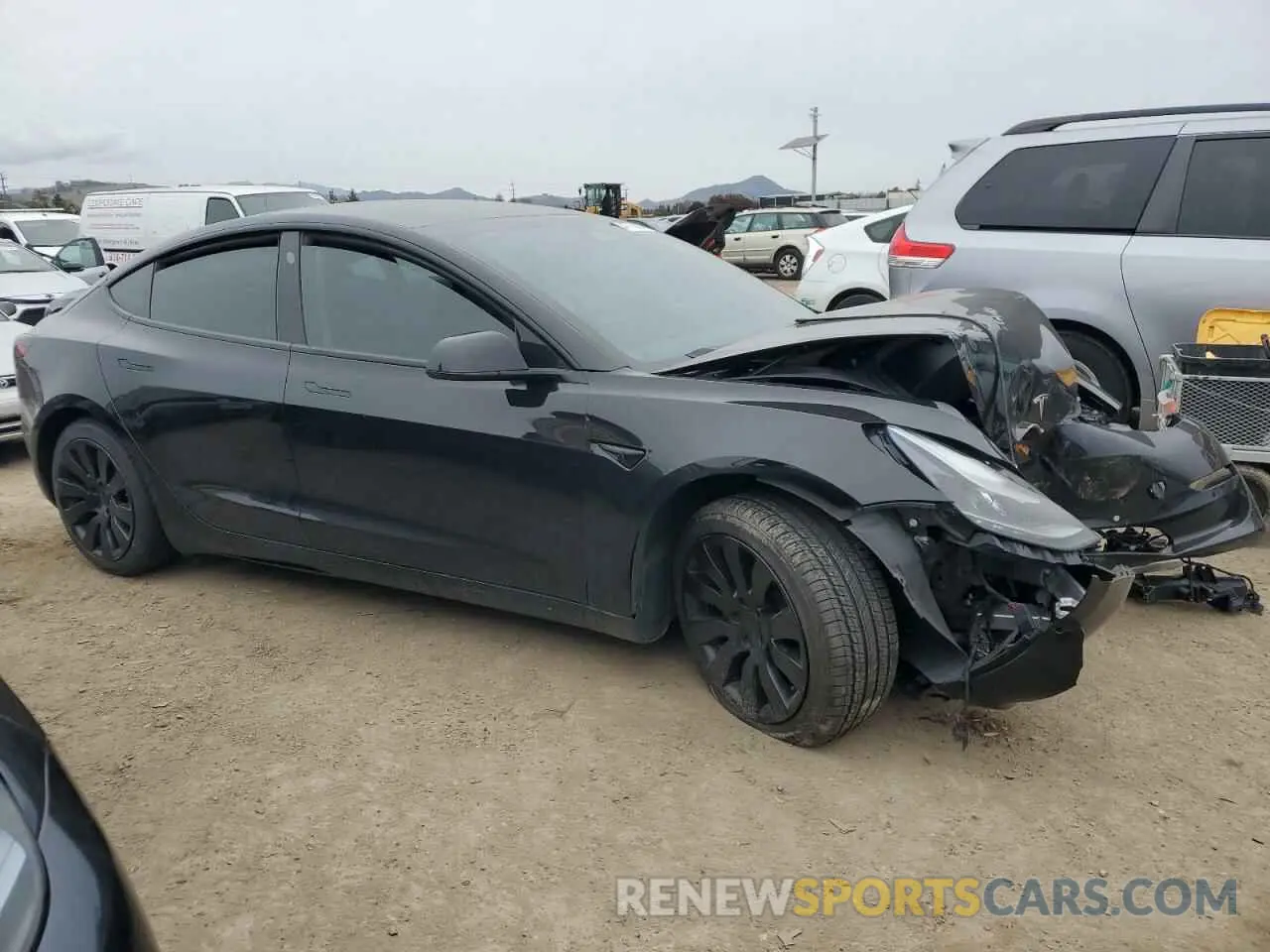 4 fotografías del automóvil dañado 5YJ3E1EA6MF877752 TESLA MODEL 3 2021