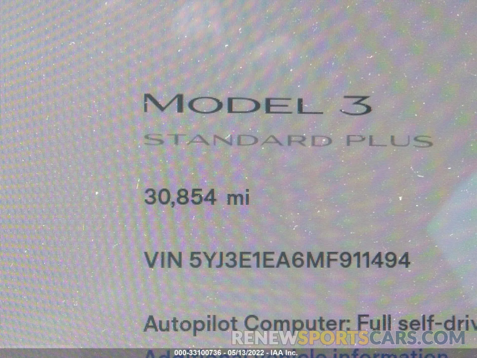 7 fotografías del automóvil dañado 5YJ3E1EA6MF911494 TESLA MODEL 3 2021