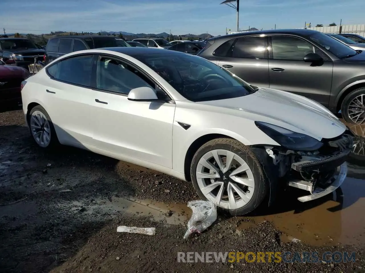 4 fotografías del automóvil dañado 5YJ3E1EA6MF937271 TESLA MODEL 3 2021